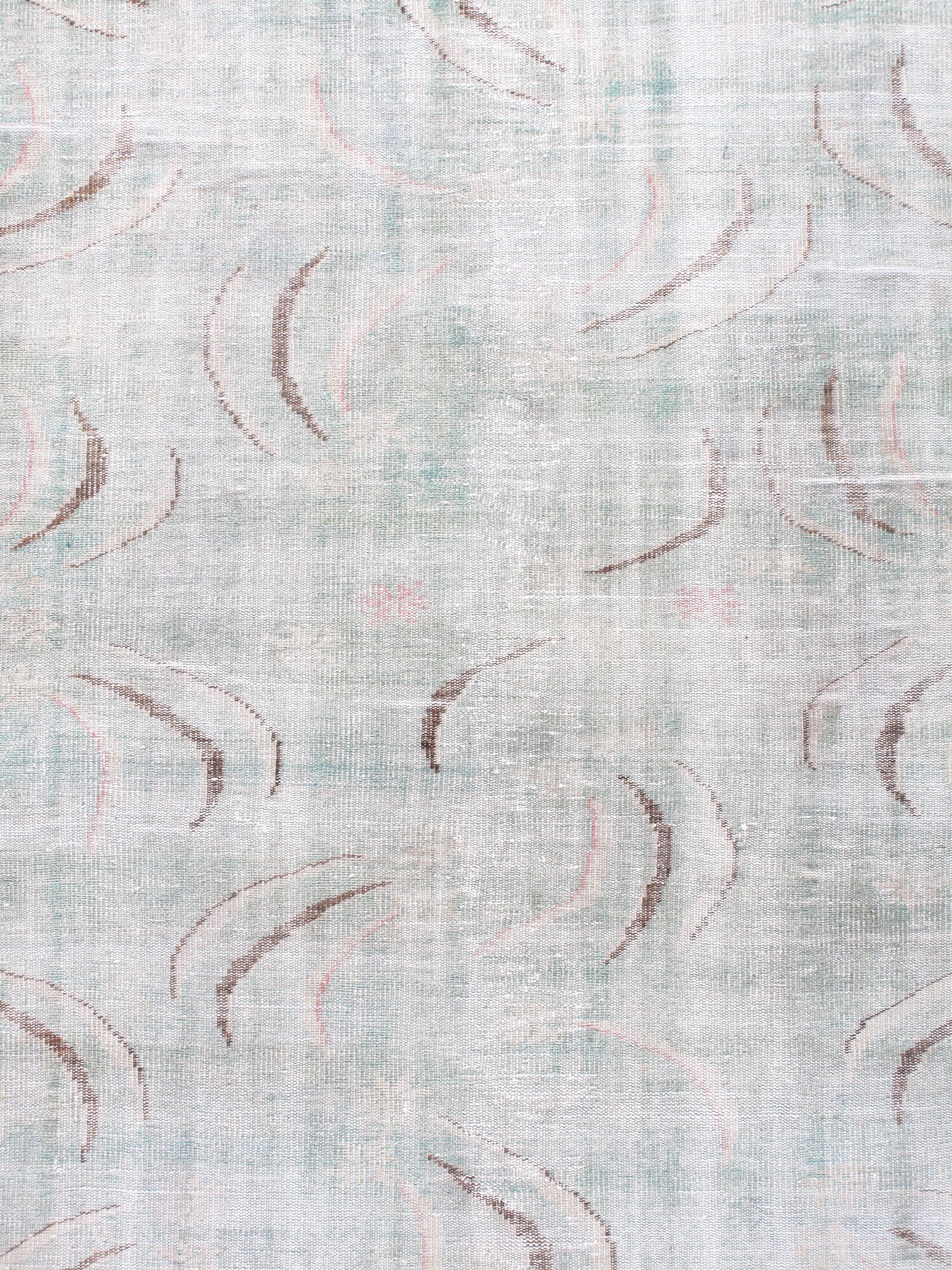 Vintage Turkish Art Deco Rug in Soft Pastels