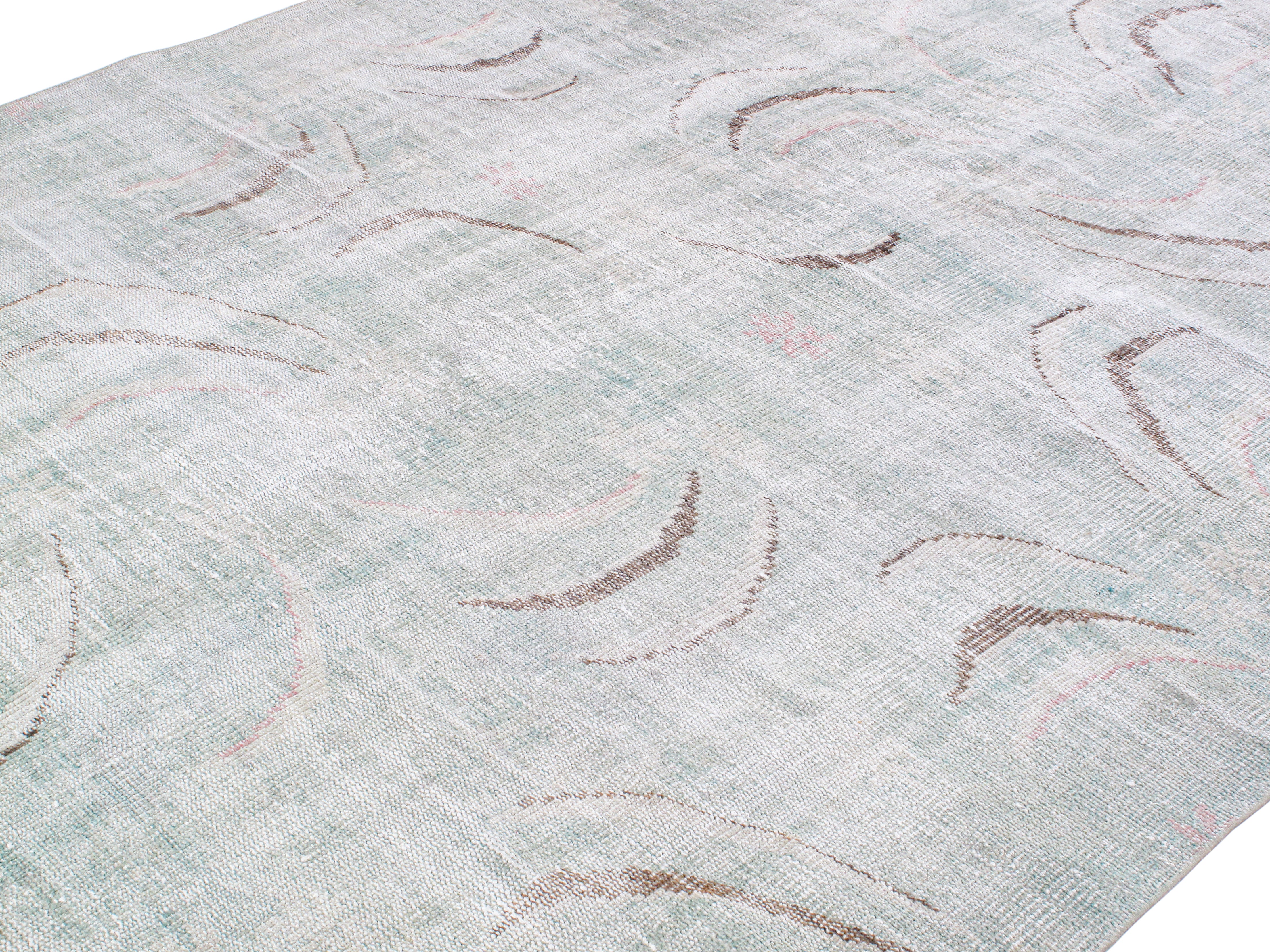 Vintage Turkish Art Deco Rug in Soft Pastels