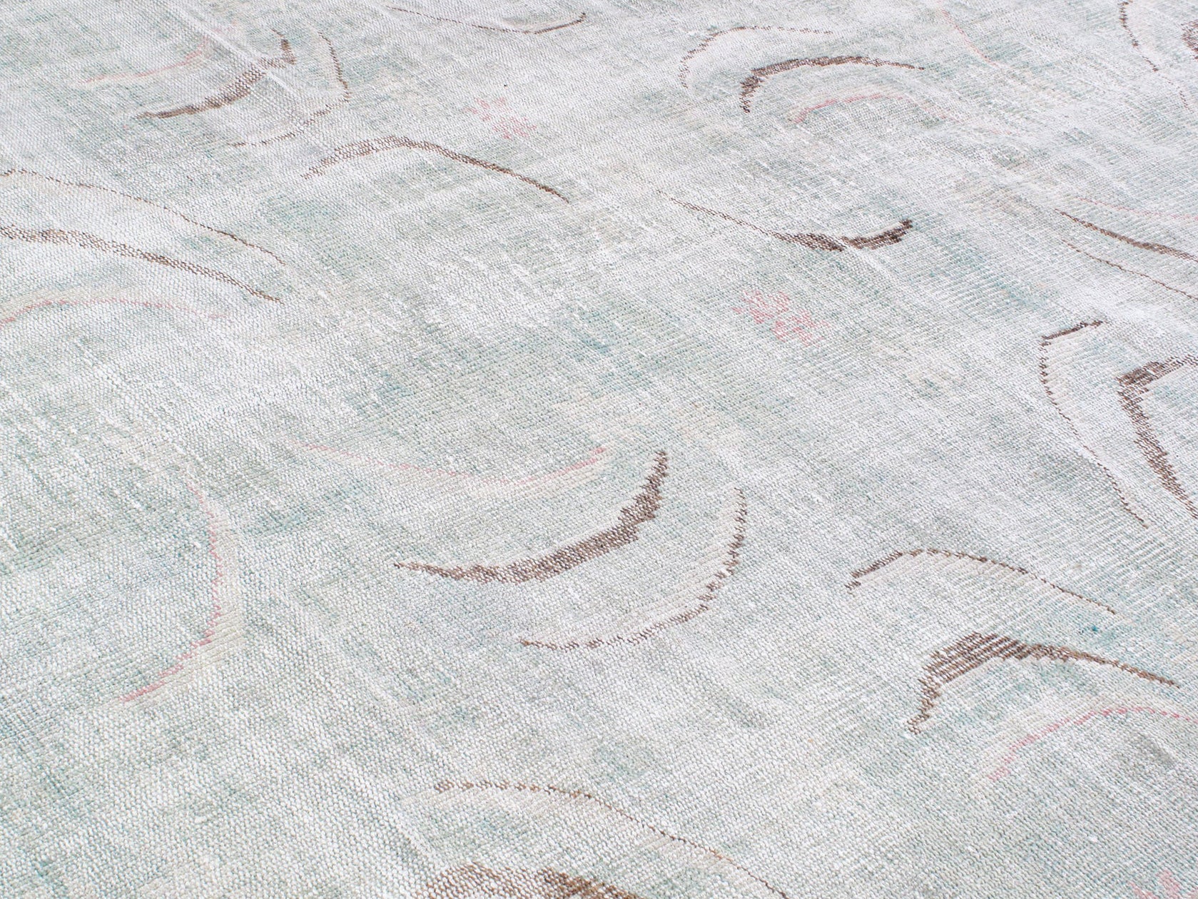 Vintage Turkish Art Deco Rug in Soft Pastels