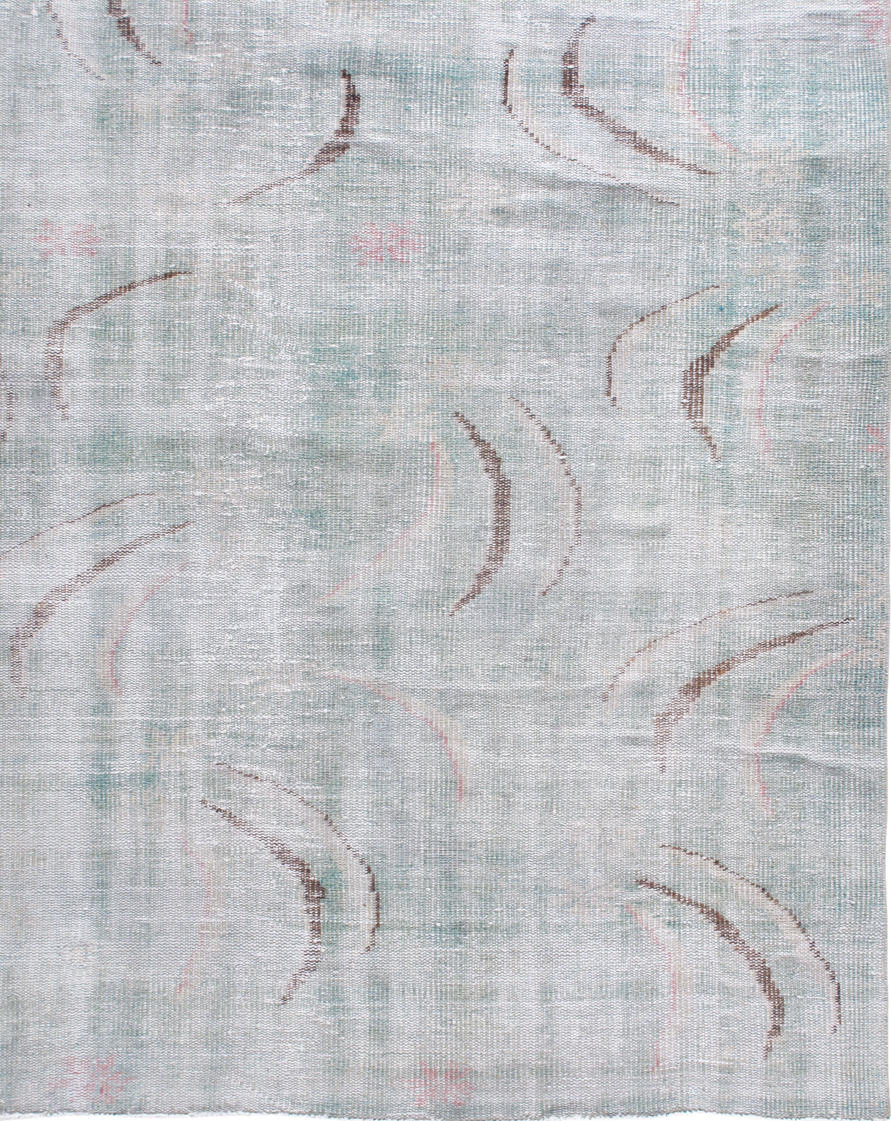 Vintage Turkish Art Deco Rug in Soft Pastels