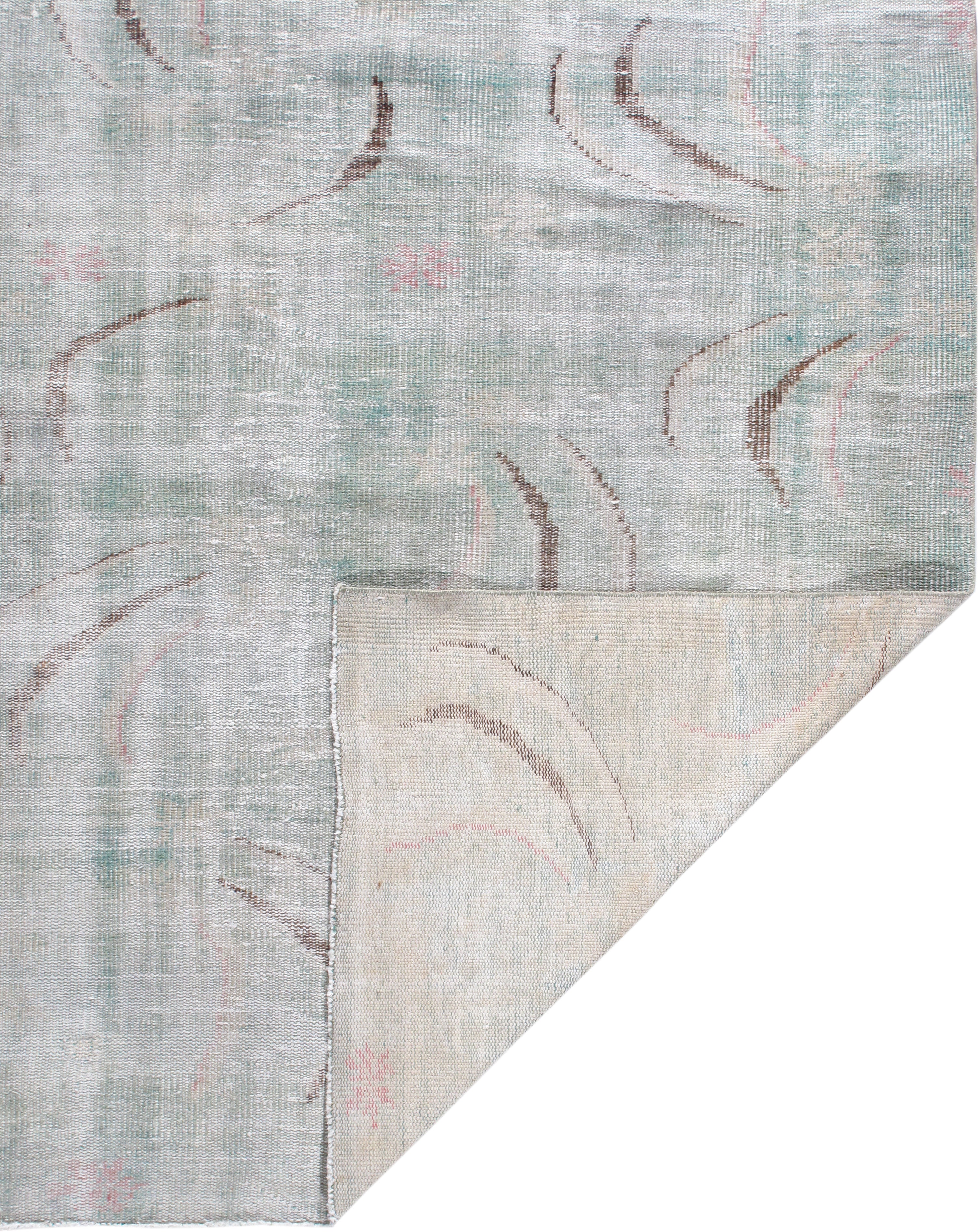 Vintage Turkish Art Deco Rug in Soft Pastels