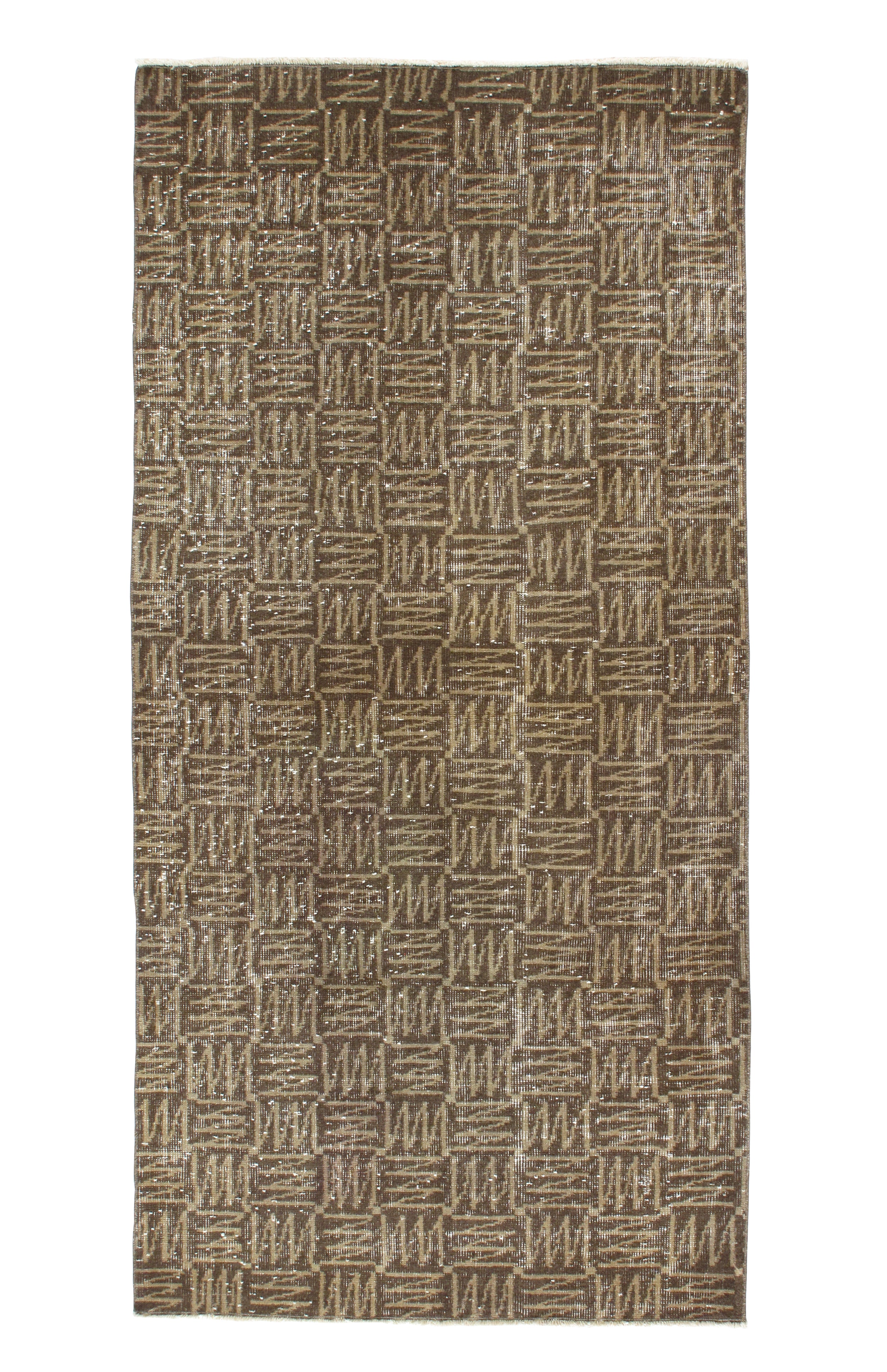Vintage Geometric Art Deco Flatweave Rug