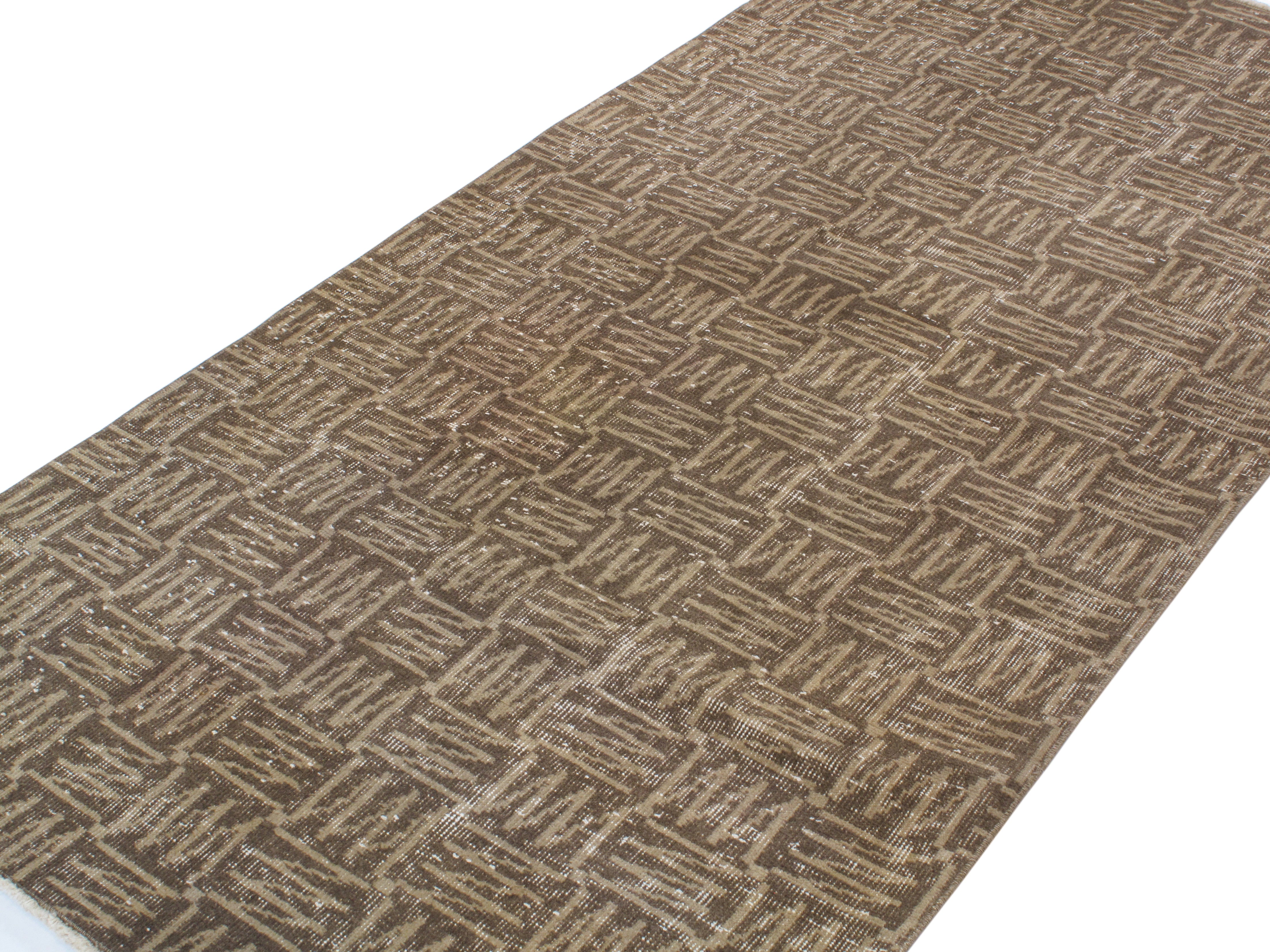 Vintage Geometric Art Deco Flatweave Rug