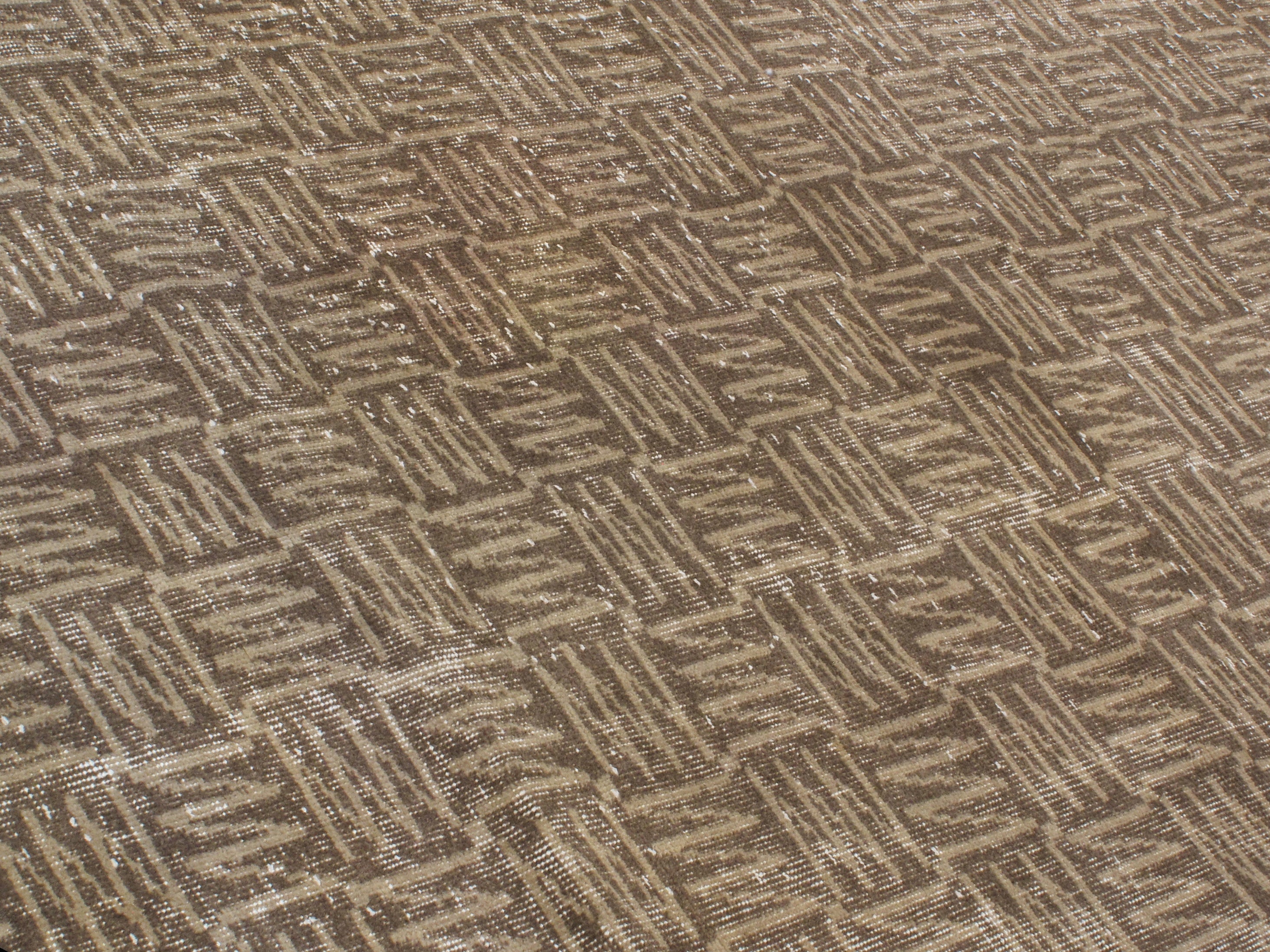 Vintage Geometric Art Deco Flatweave Rug