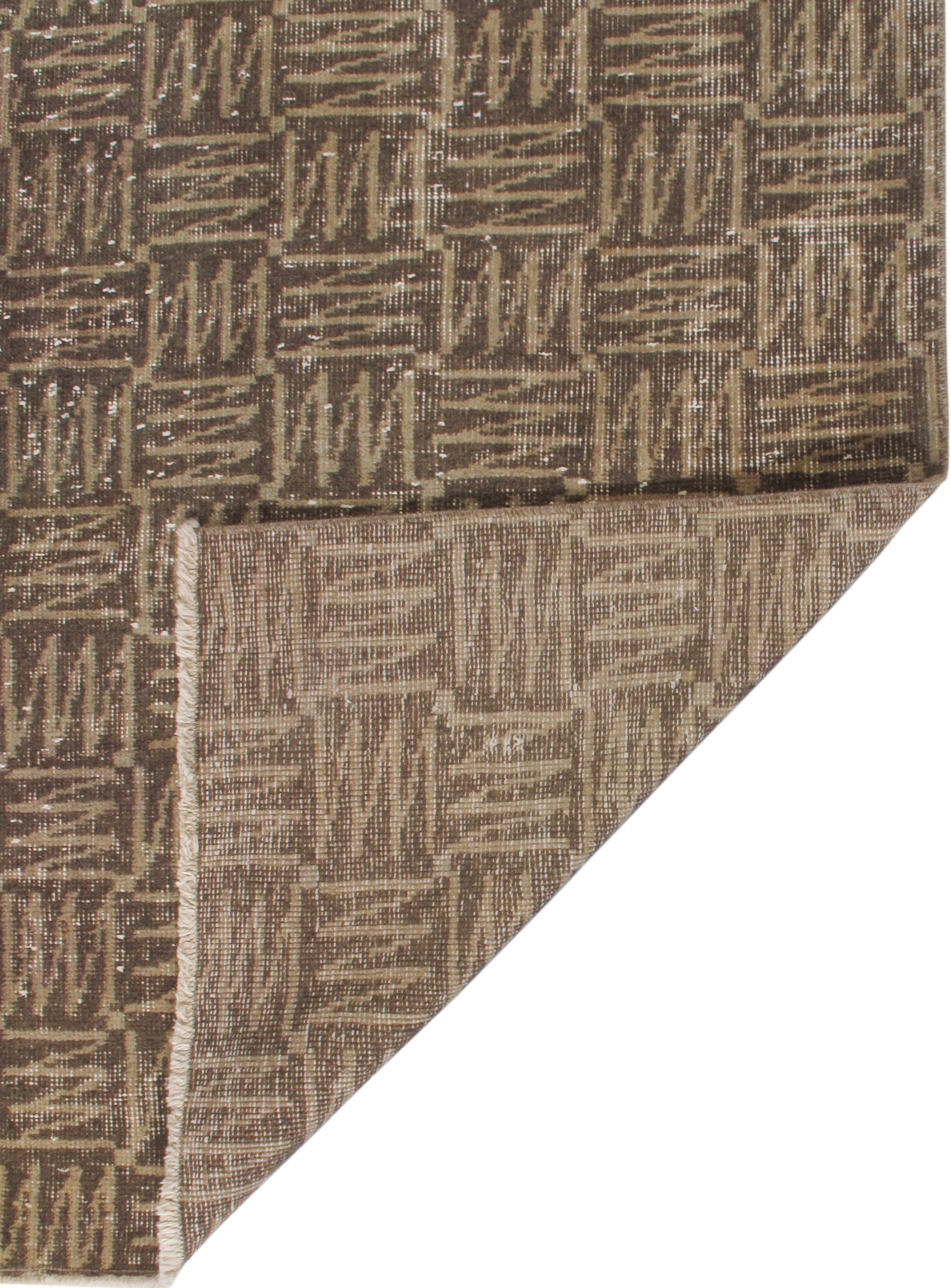 Vintage Geometric Art Deco Flatweave Rug