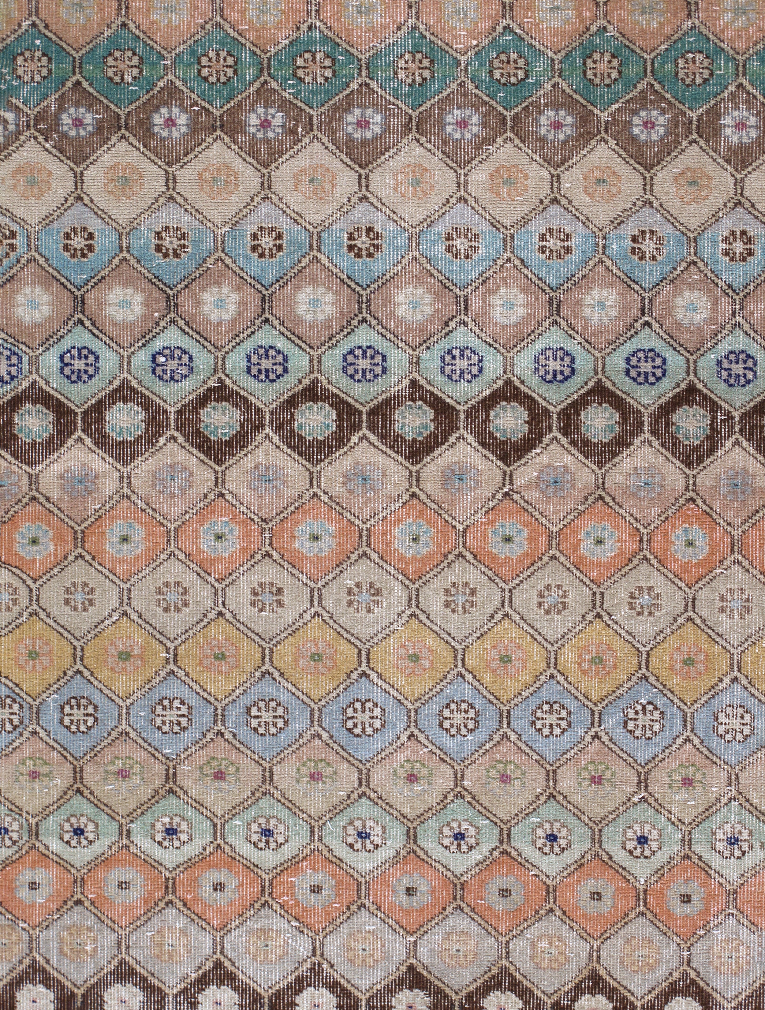 Vintage Multicolor Diamond Flatweave Rug