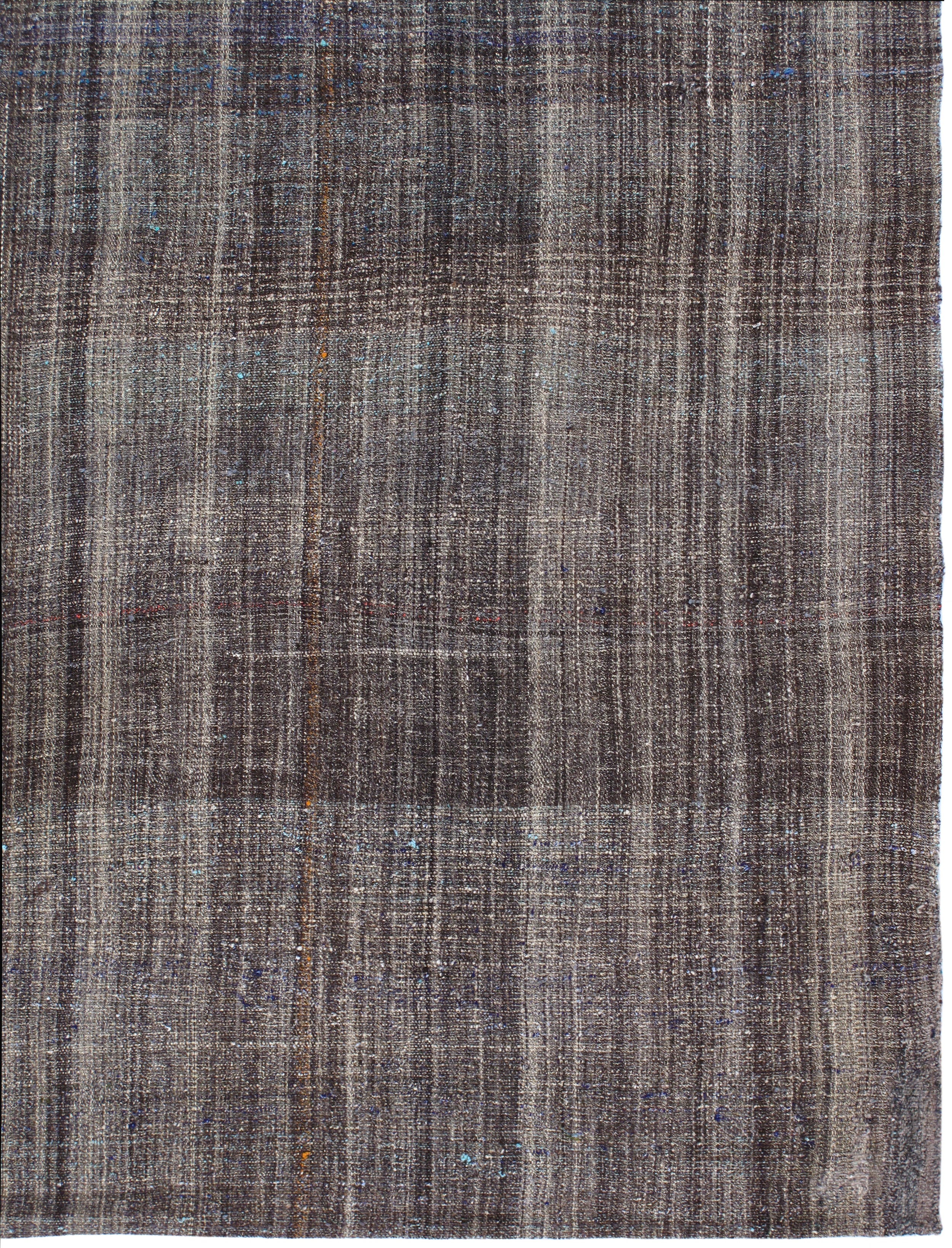 Vintage Minimalist Striped Flatweave Rug in Earthy Browns