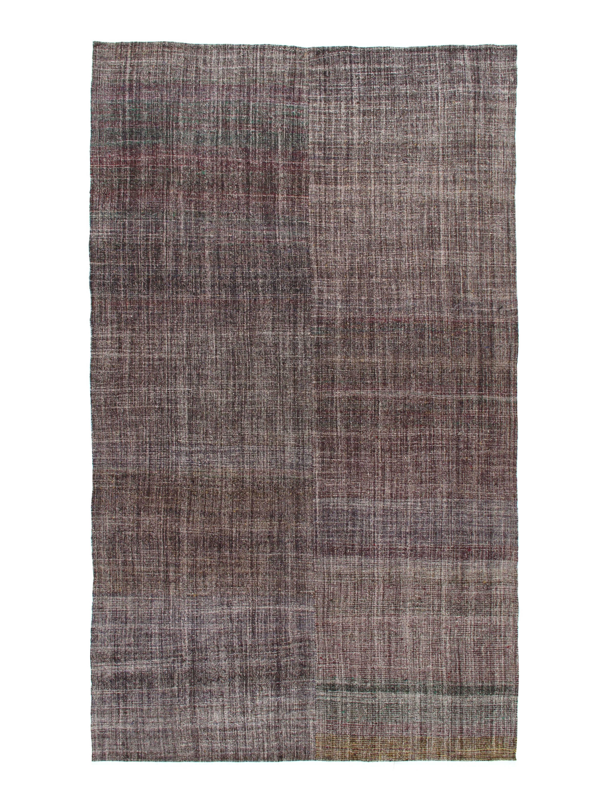 Vintage Earth-Toned Flatweave Rug with Subtle Color Shifts