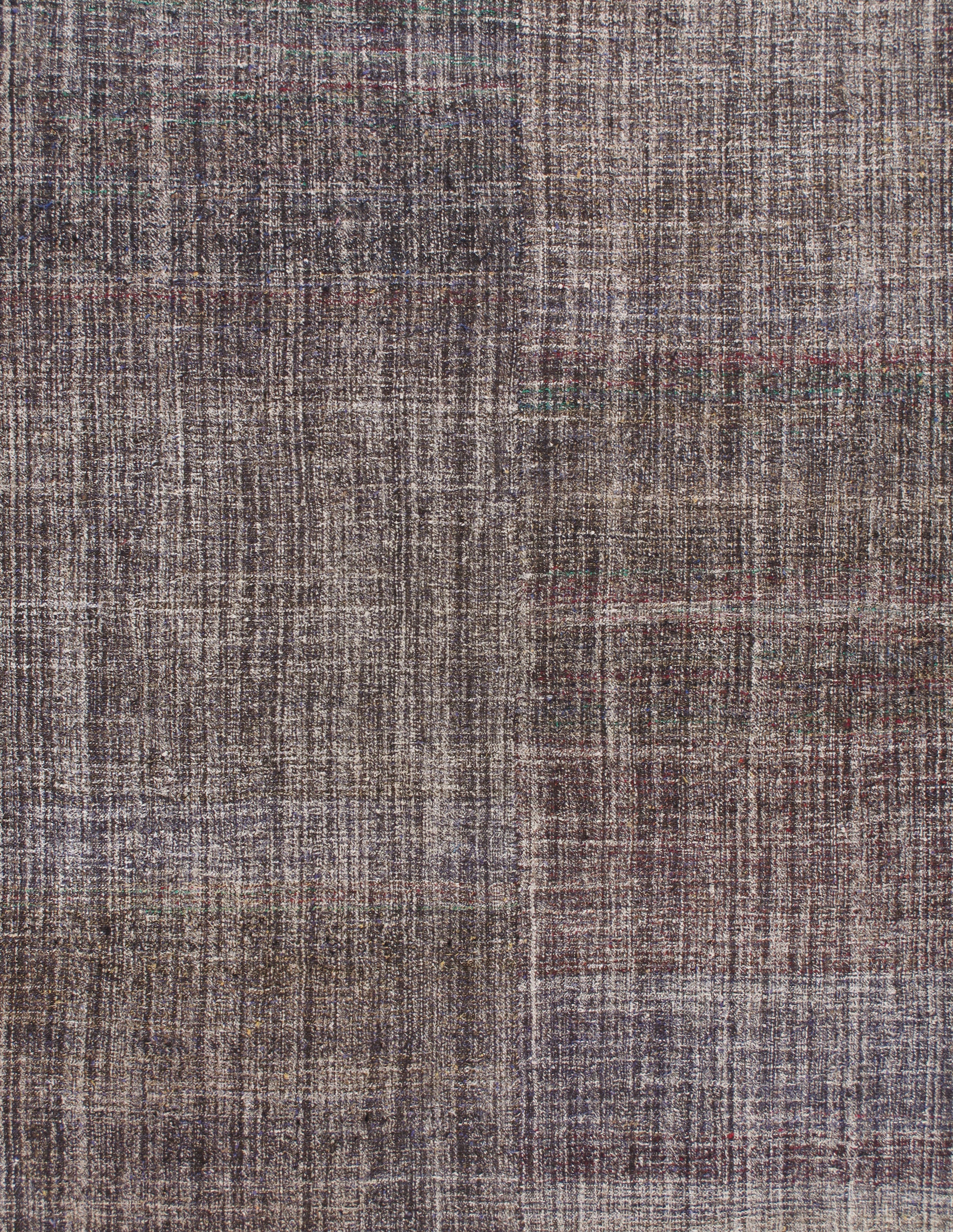 Vintage Earth-Toned Flatweave Rug with Subtle Color Shifts