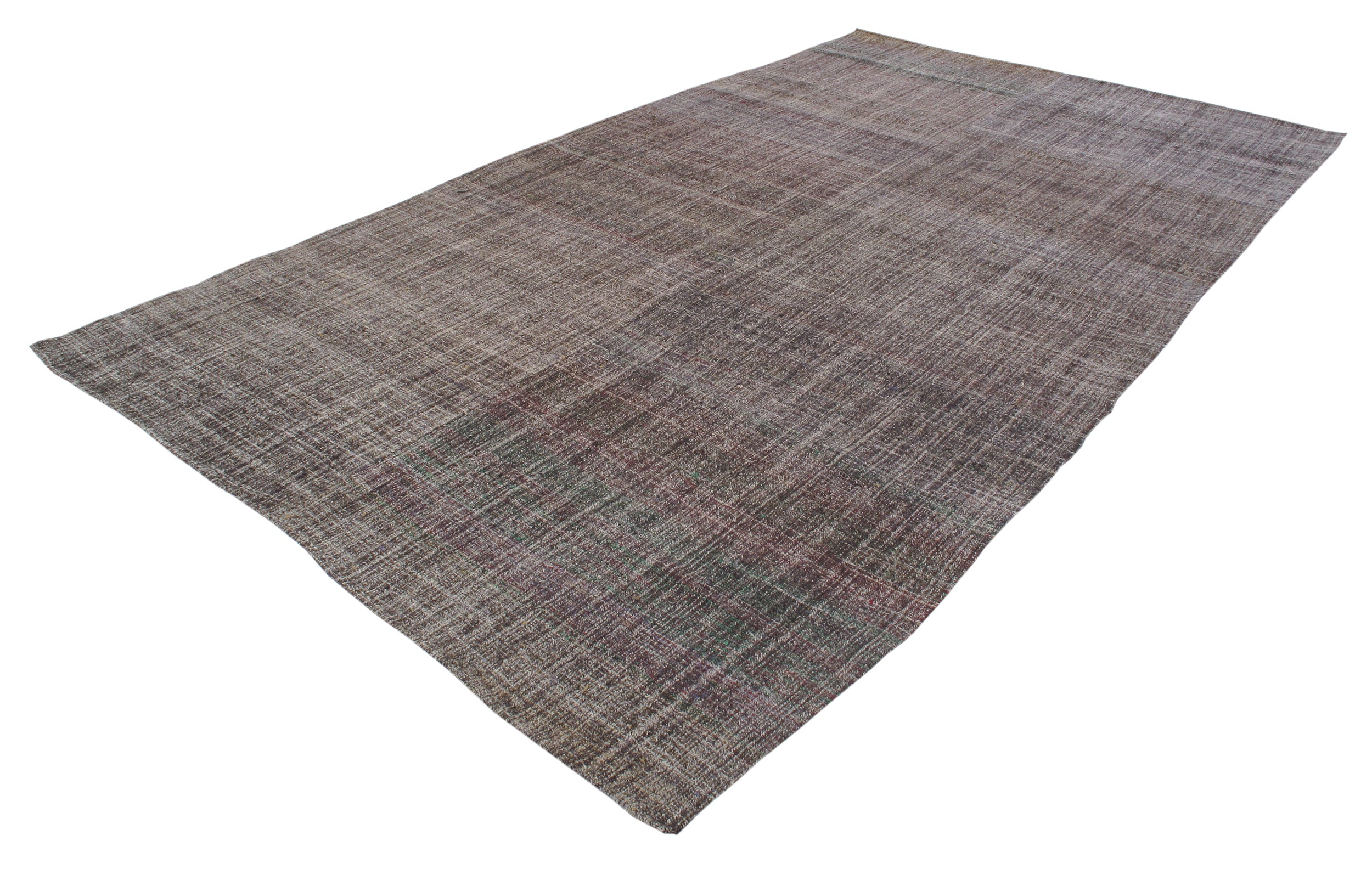 Vintage Earth-Toned Flatweave Rug with Subtle Color Shifts