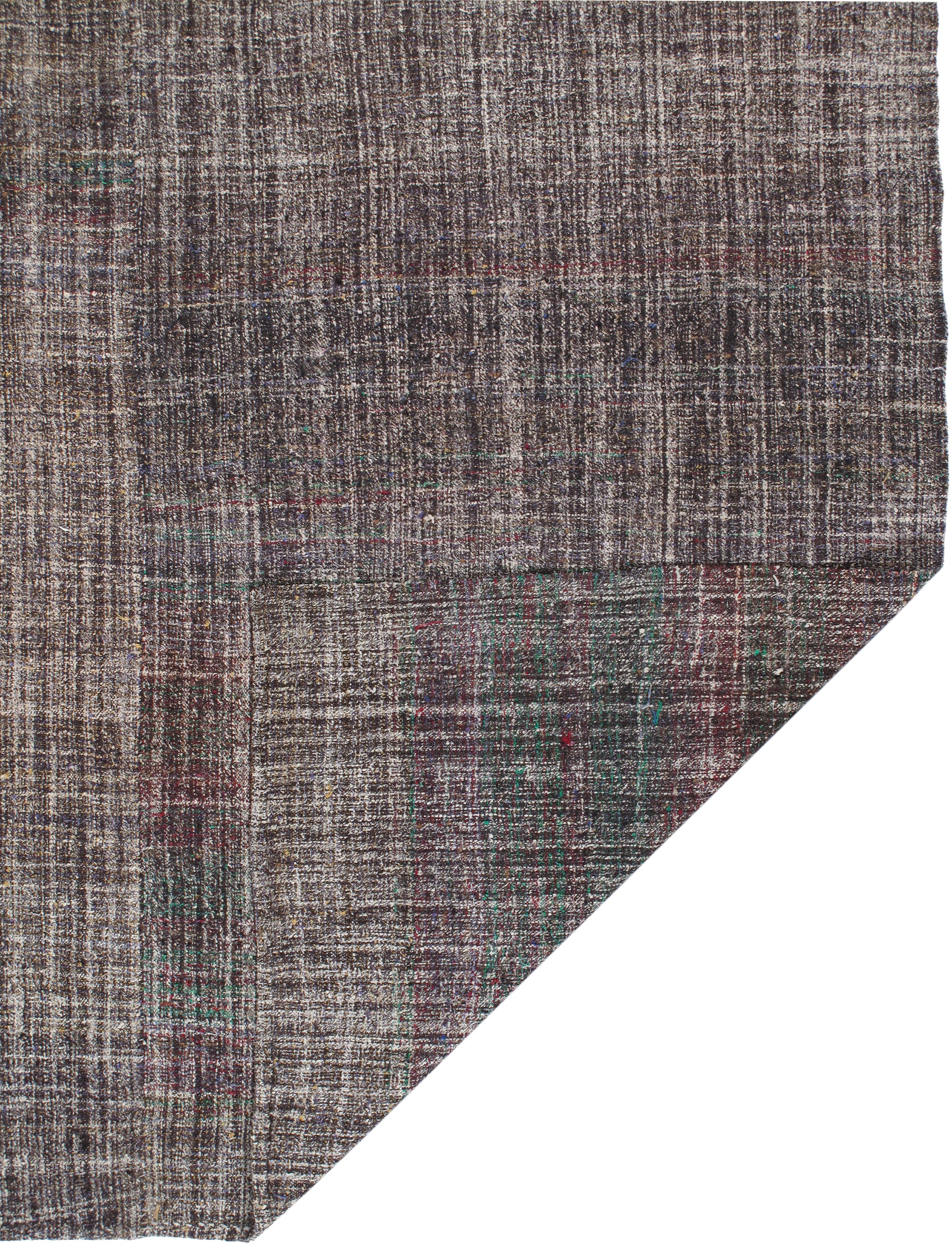 Vintage Earth-Toned Flatweave Rug with Subtle Color Shifts