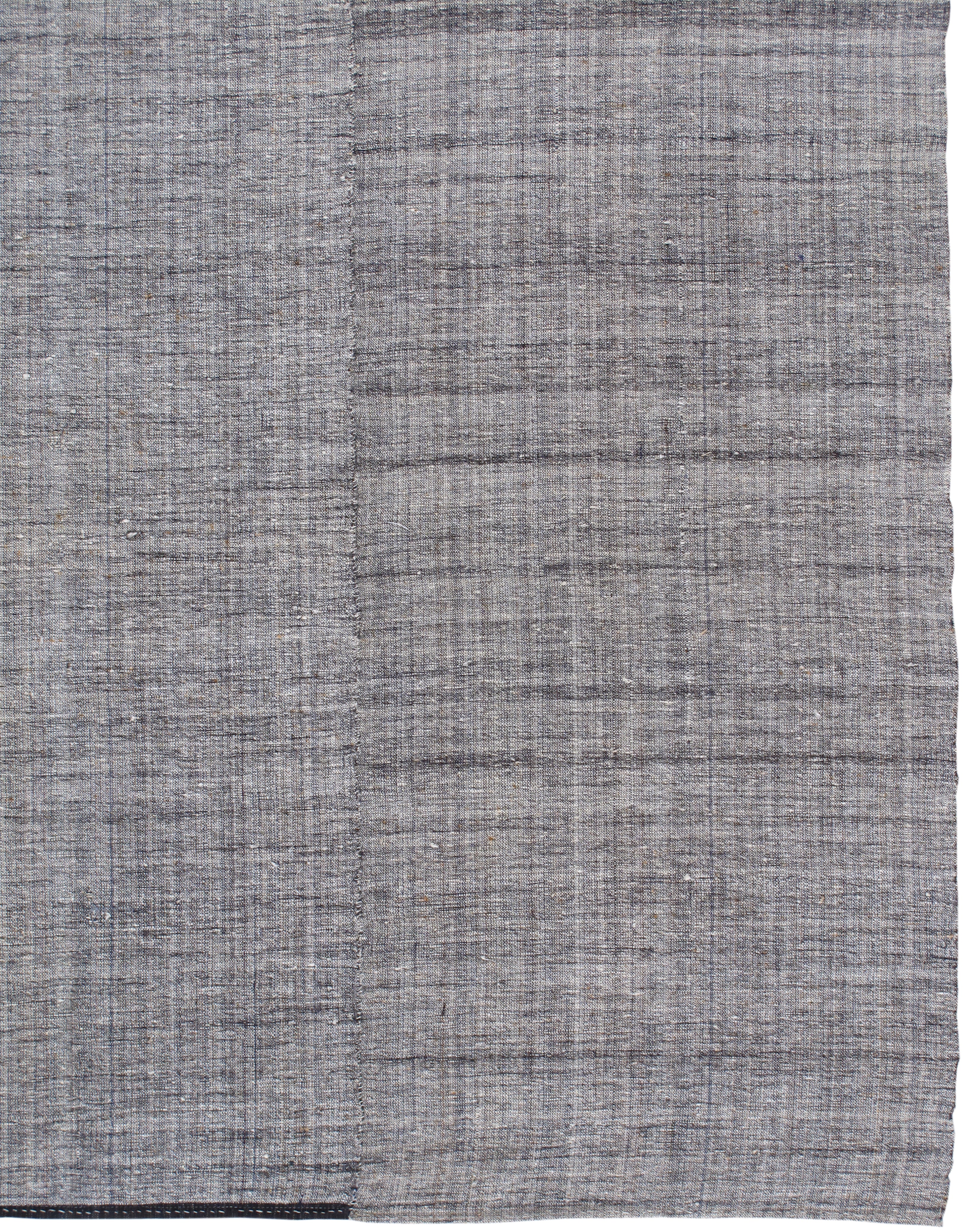 Modern Charcoal Flatweave Rug with Tonal Texture