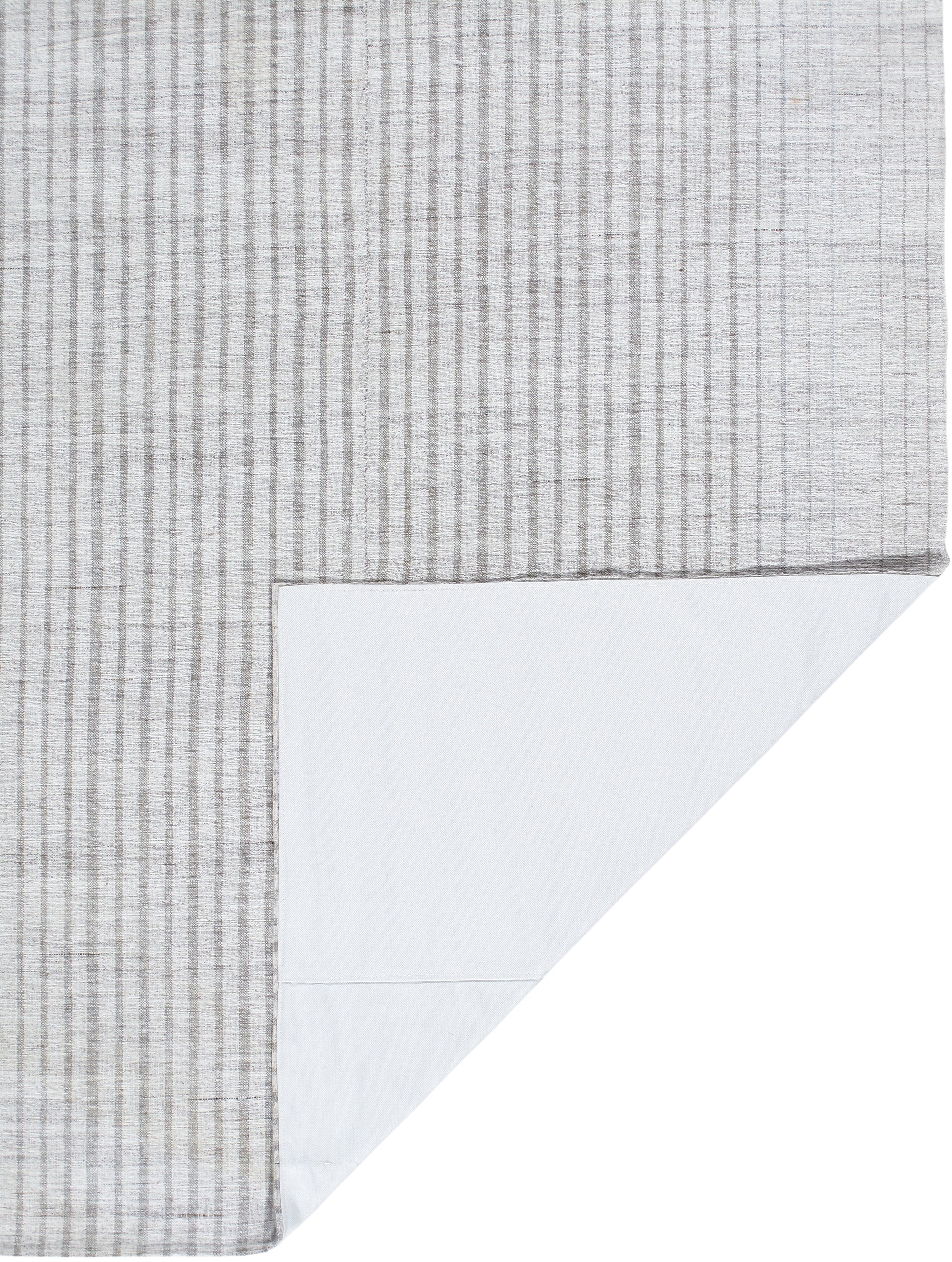 Modern Ivory Flatweave Rug with Fine Vertical Striping