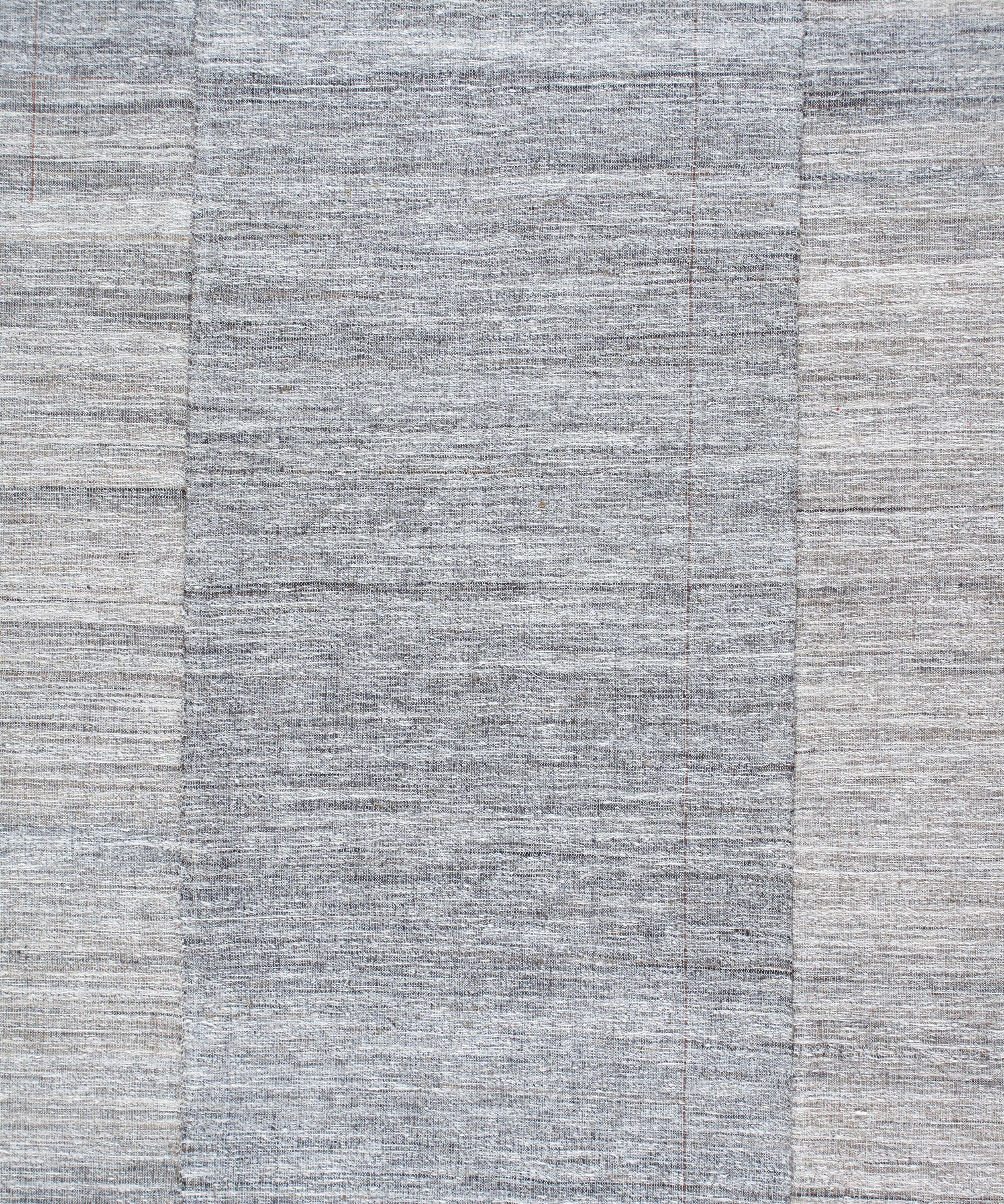 Modern Neutral Flatweave Rug with Tonal Block Pattern