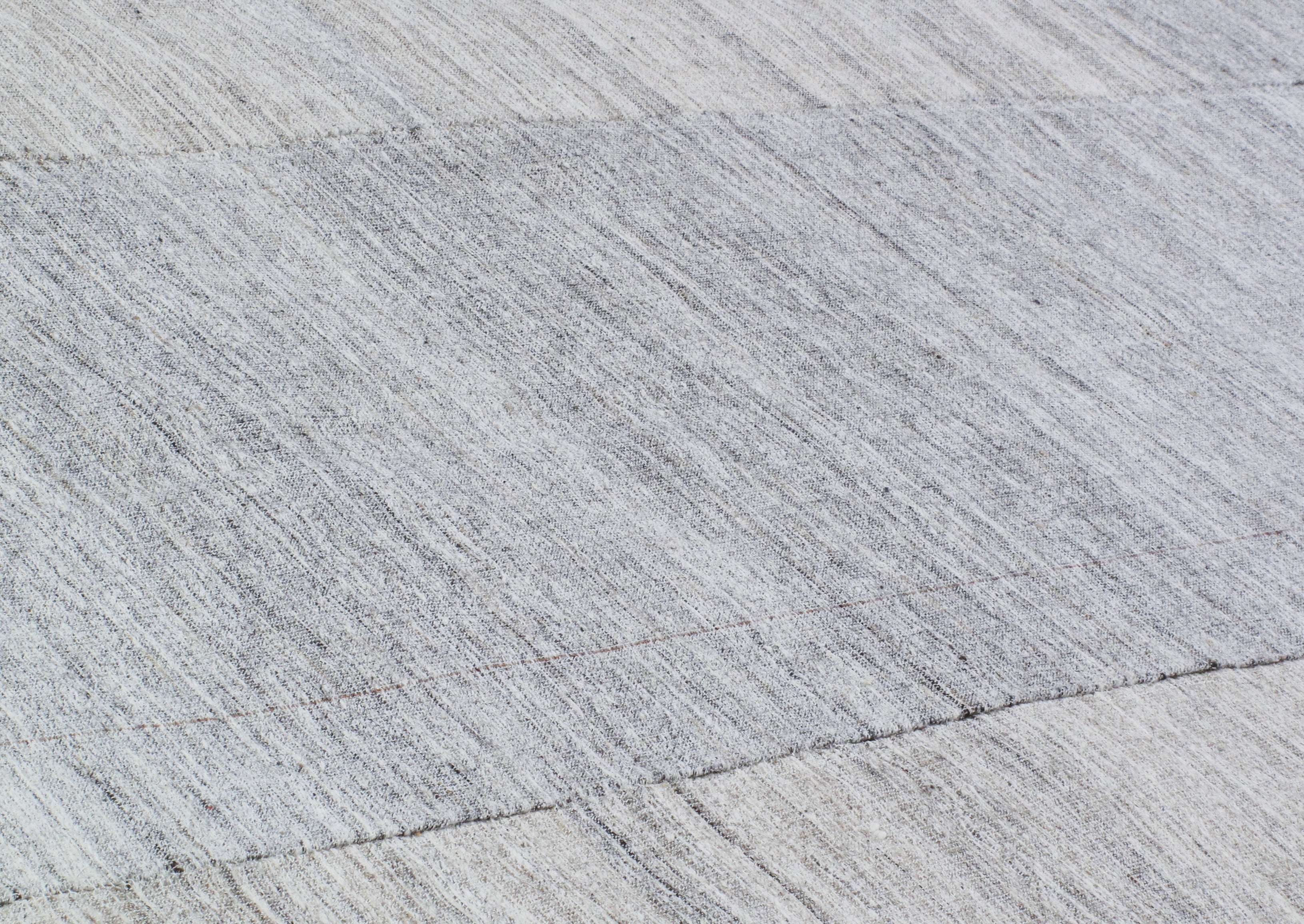 Modern Neutral Flatweave Rug with Tonal Block Pattern