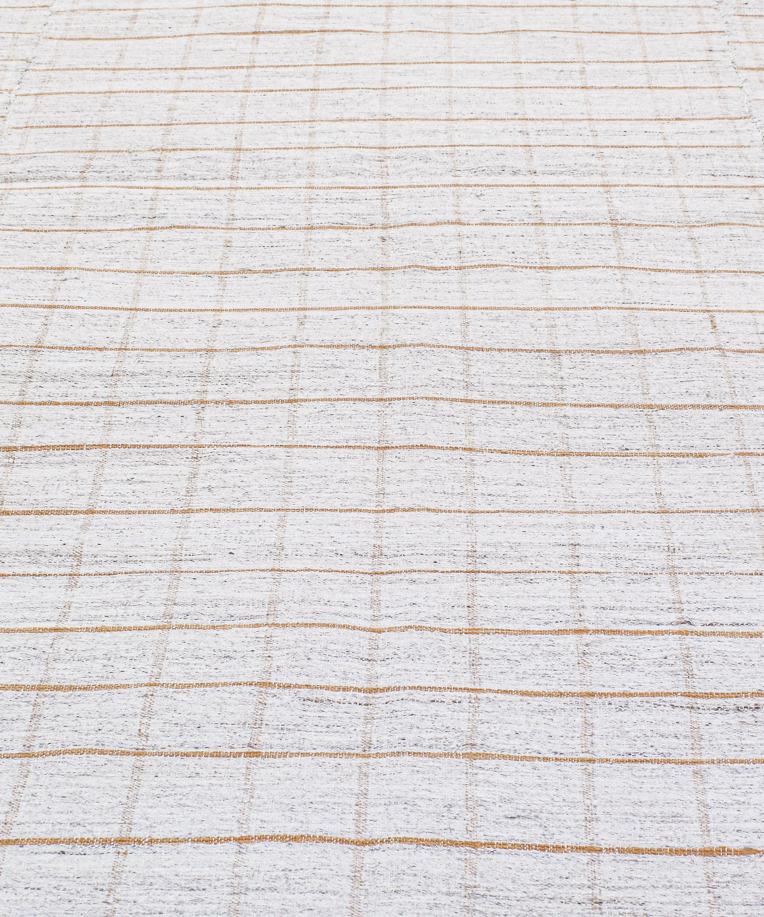 Ivory Flatweave Rug with Warm Linear Grid Design
