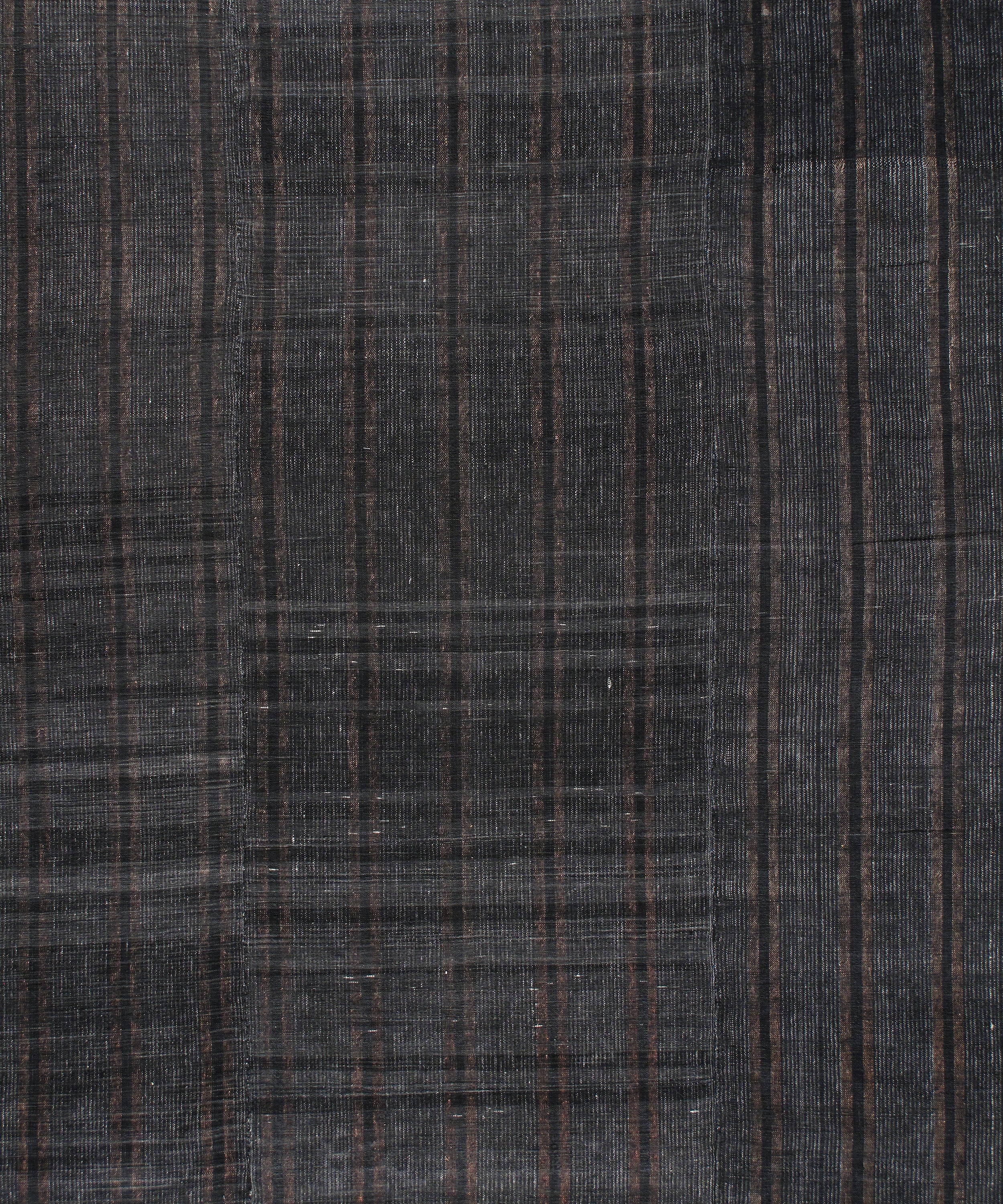 Charcoal Black Flatweave Rug with Subtle Vertical Texture