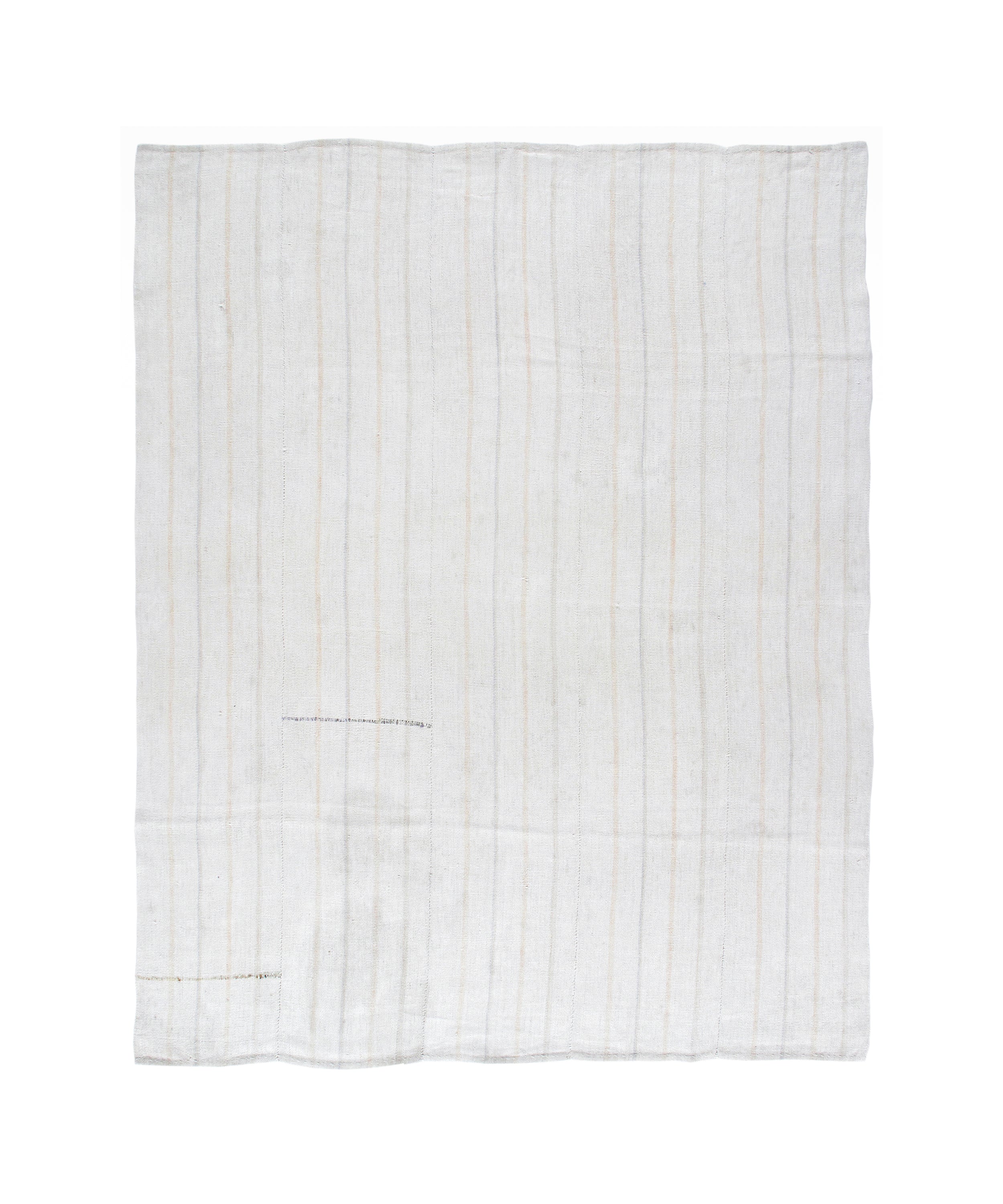 Ivory Flatweave Rug with Subtle Beige Vertical Lines