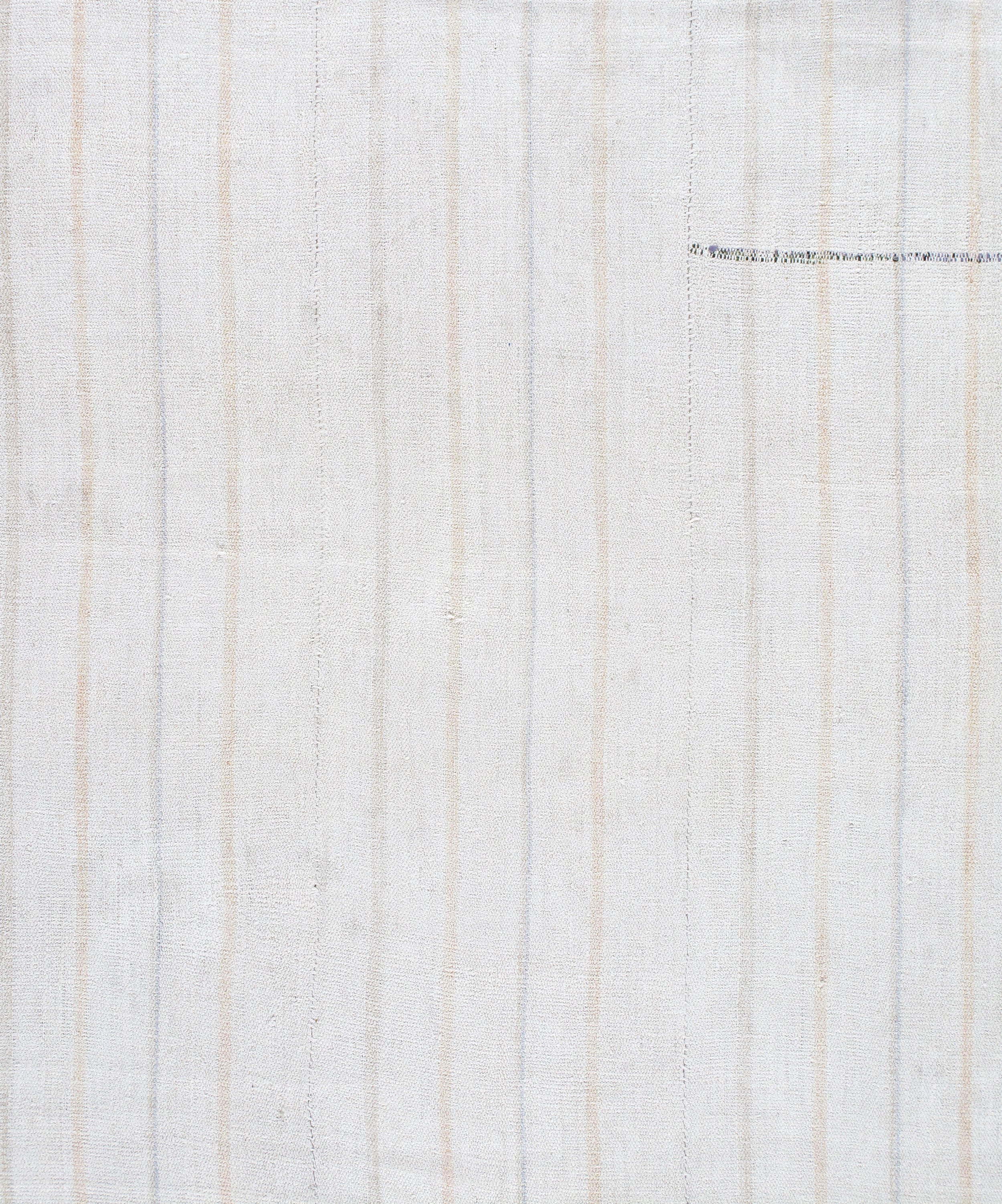 Ivory Flatweave Rug with Subtle Beige Vertical Lines