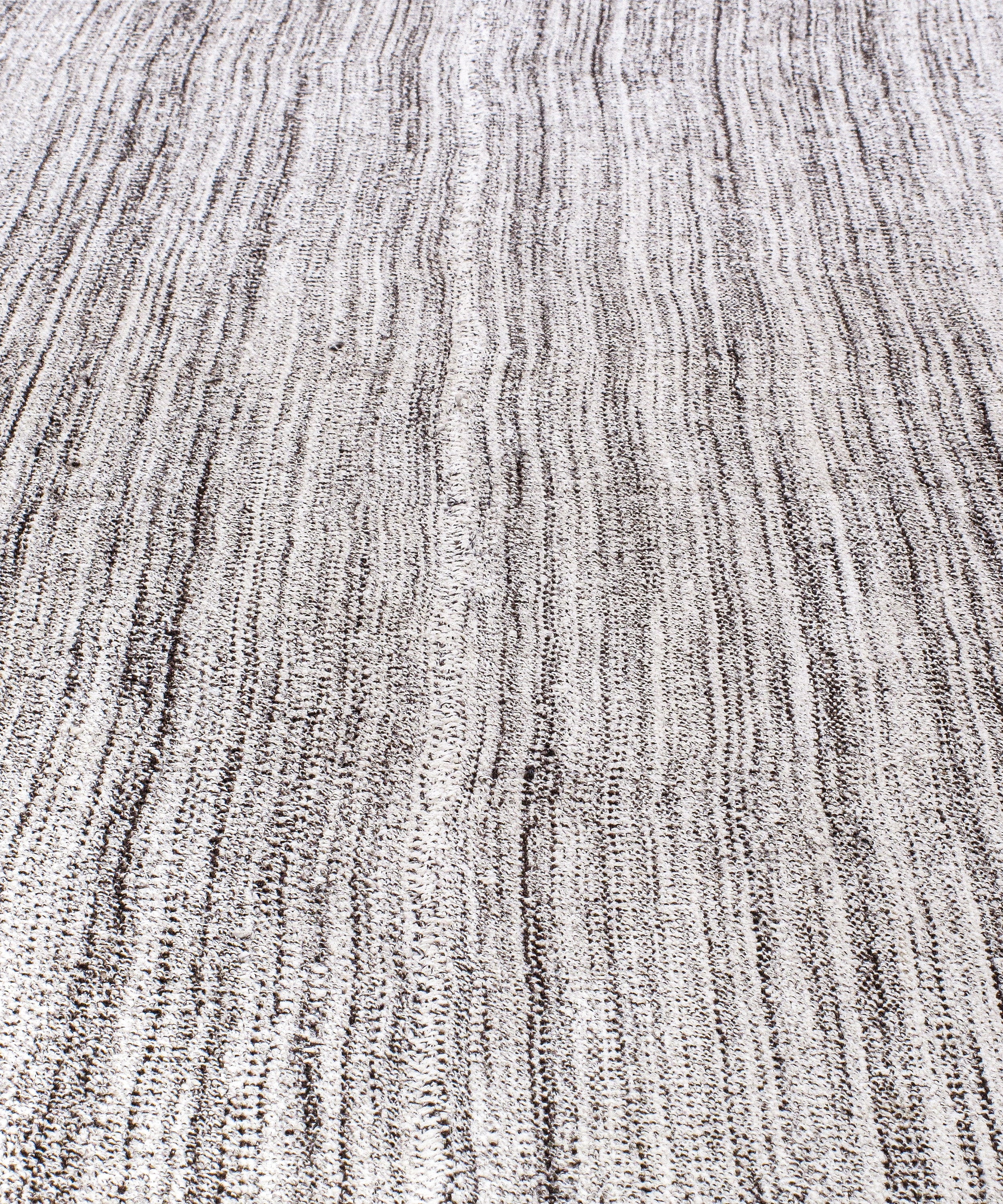 Ivory and Charcoal Flatweave Rug with Bold Vertical Stripes