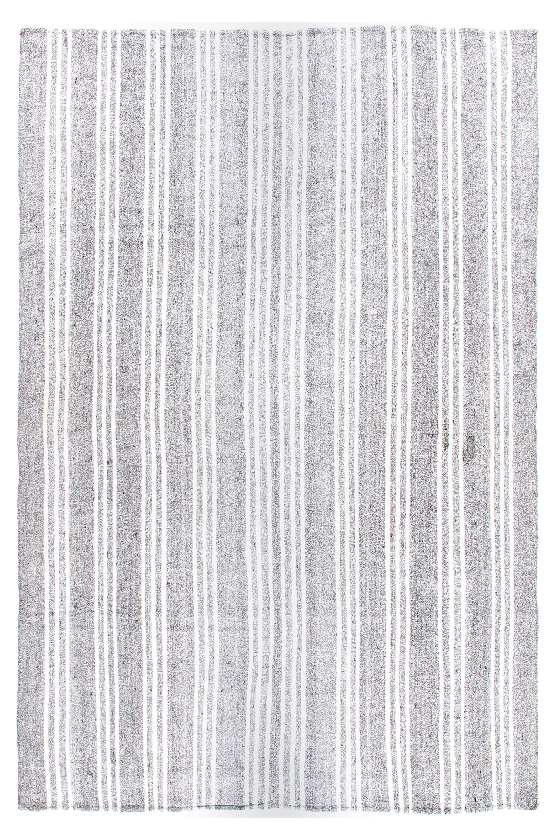 Monochrome Flatweave Rug with Bold Ivory Stripe Detailing