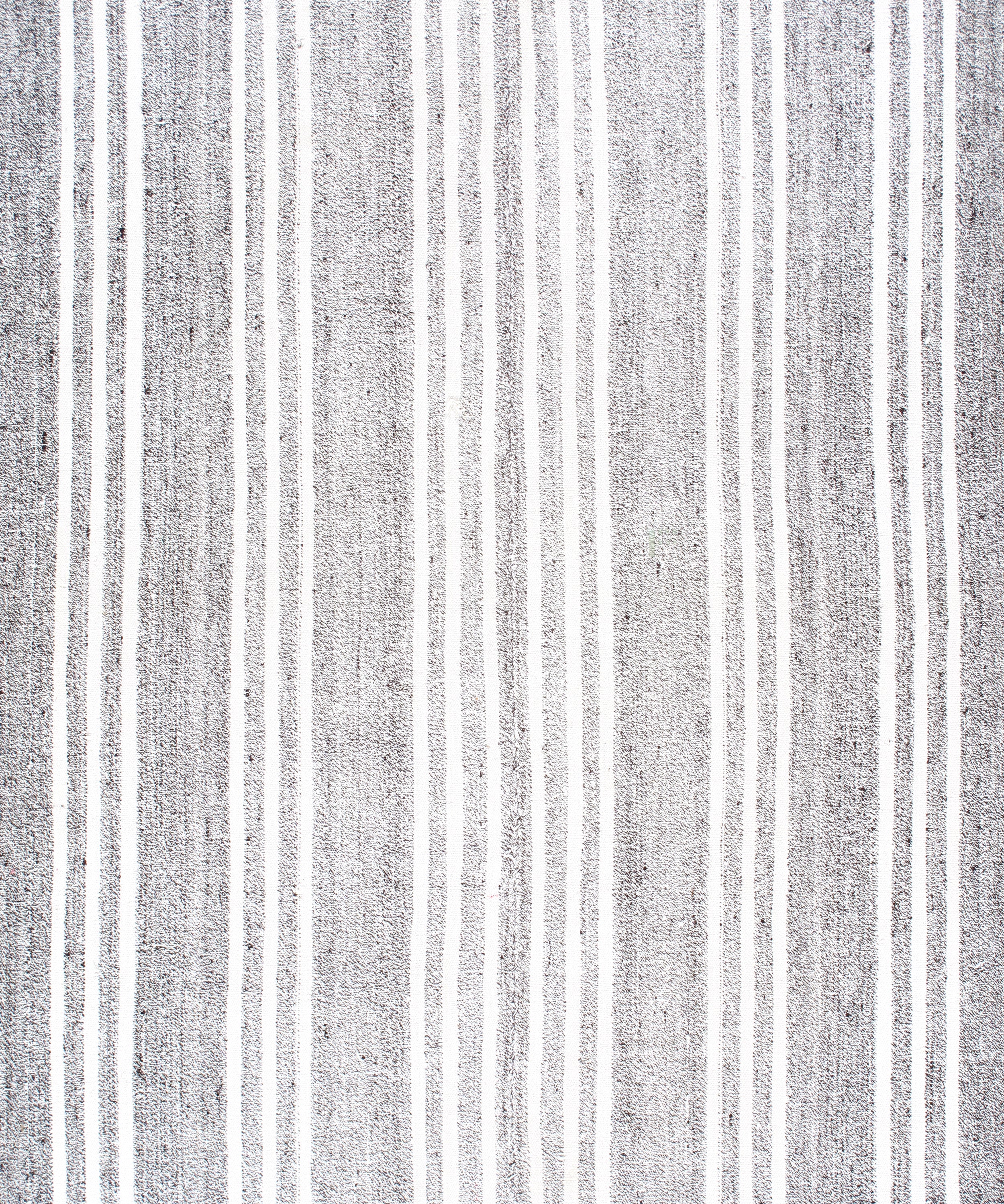 Monochrome Flatweave Rug with Bold Ivory Stripe Detailing