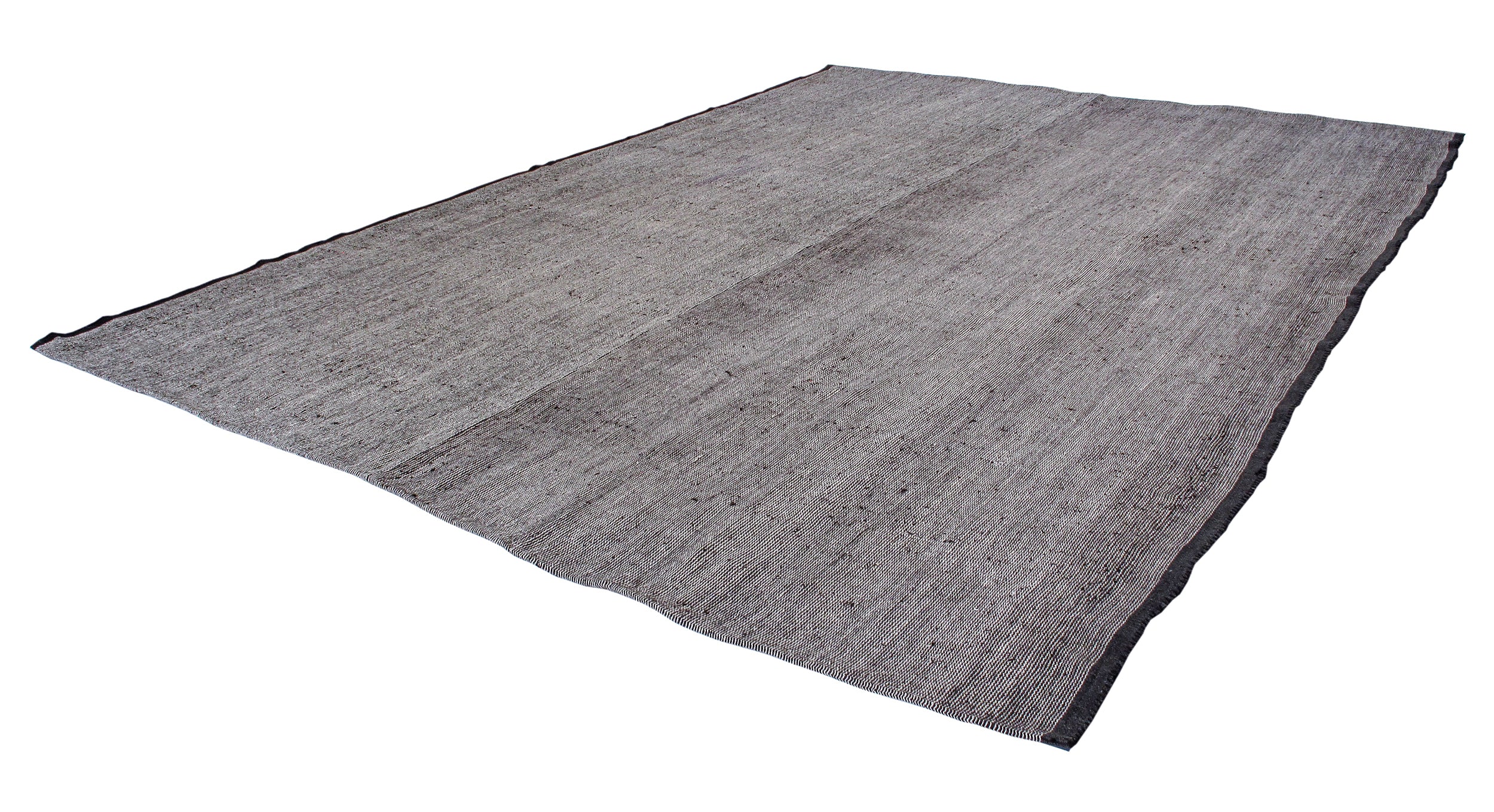 Charcoal & Silver Ripple Flatweave Rug