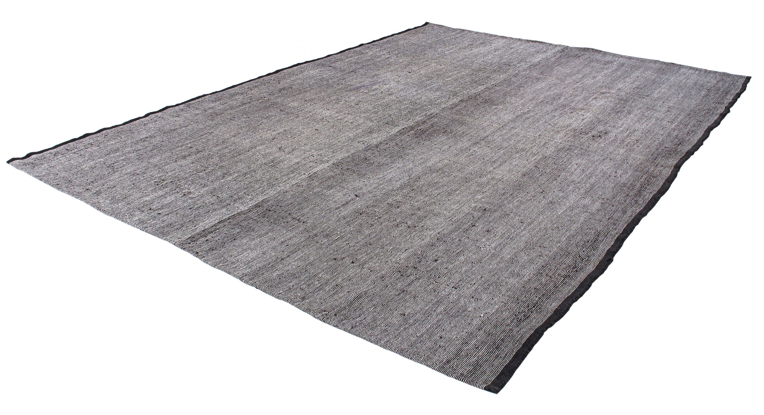 Charcoal & Silver Ripple Flatweave Rug
