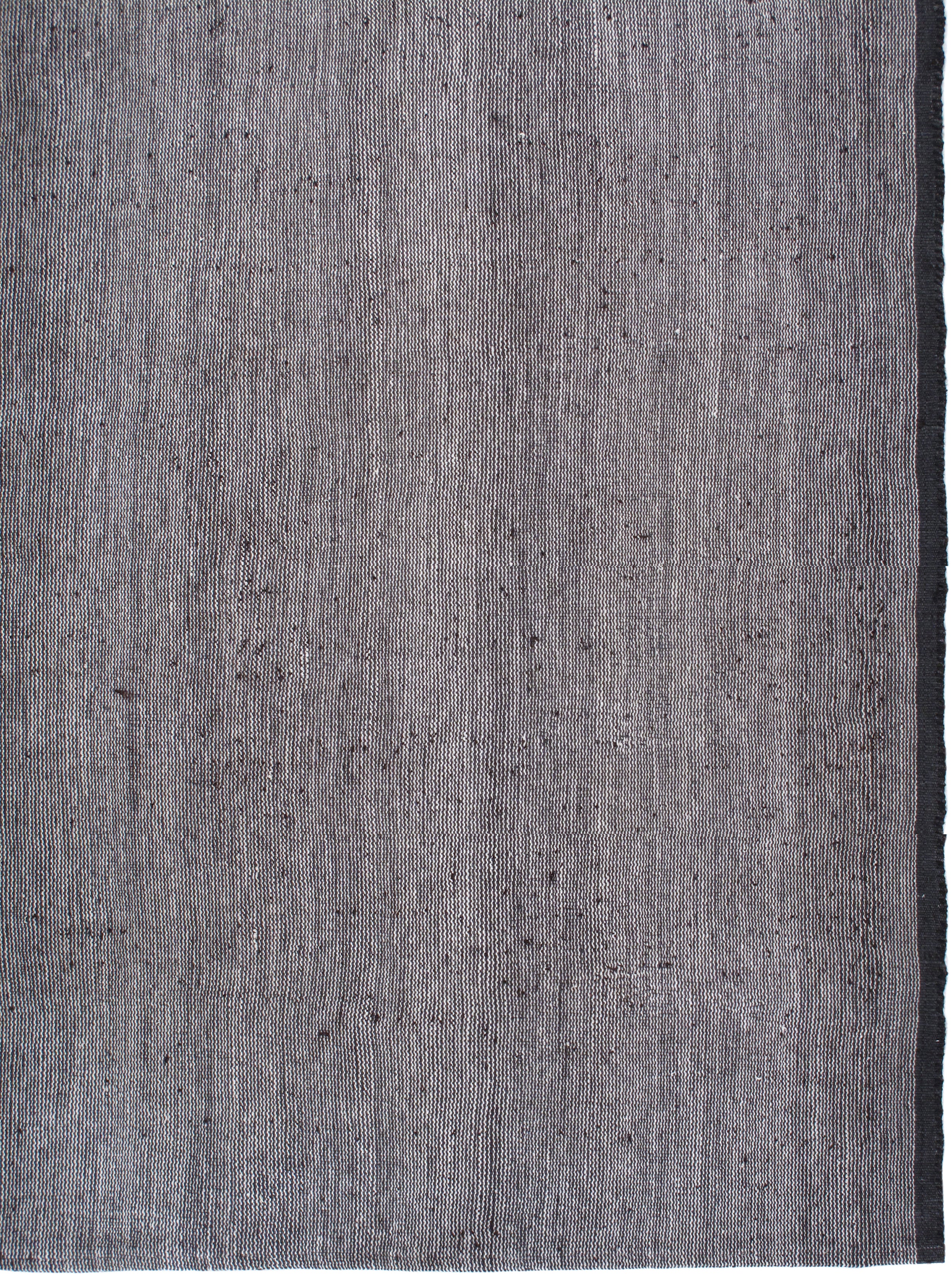Charcoal & Silver Ripple Flatweave Rug