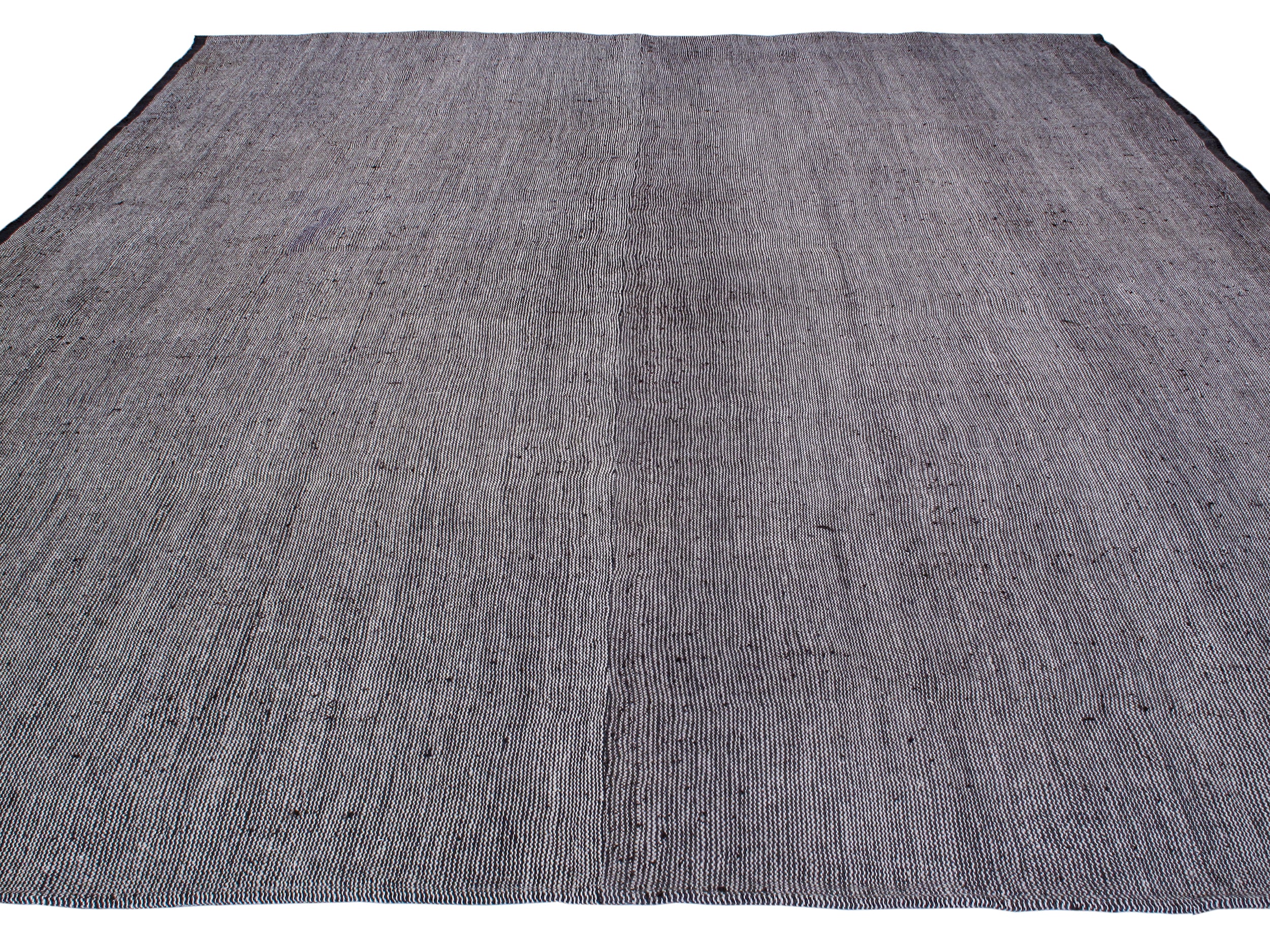 Charcoal & Silver Ripple Flatweave Rug