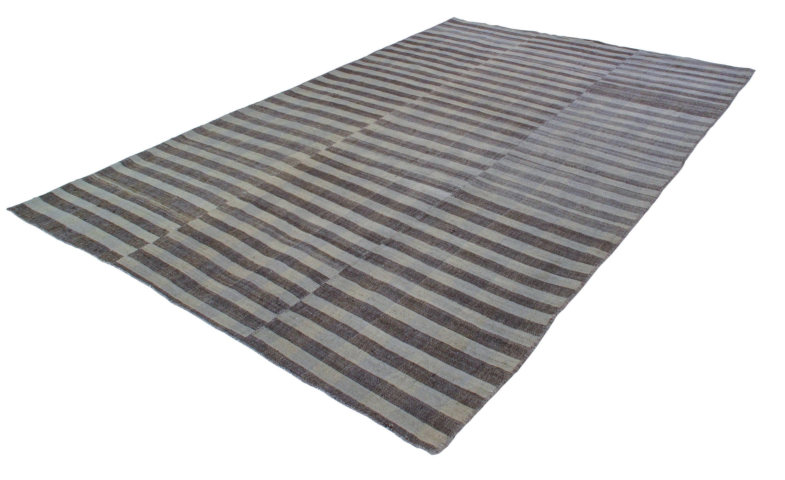 Slate Horizon Stripe Flatweave Rug