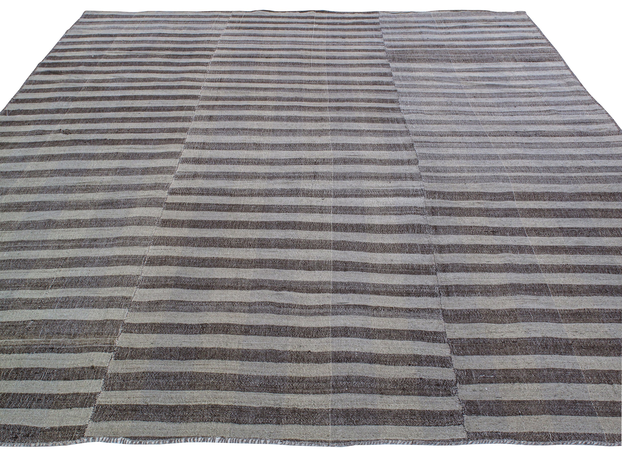 Slate Horizon Stripe Flatweave Rug