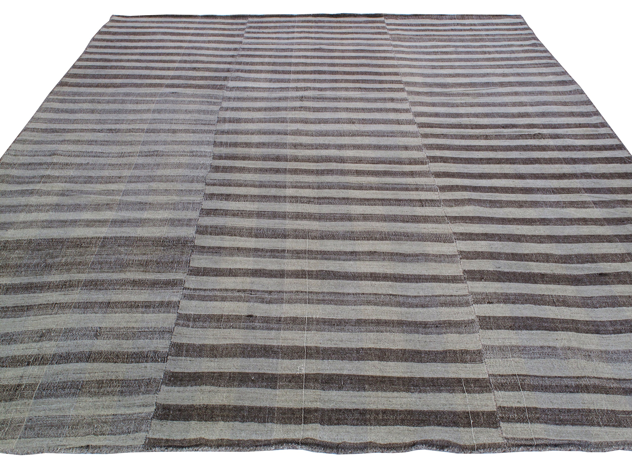Slate Horizon Stripe Flatweave Rug