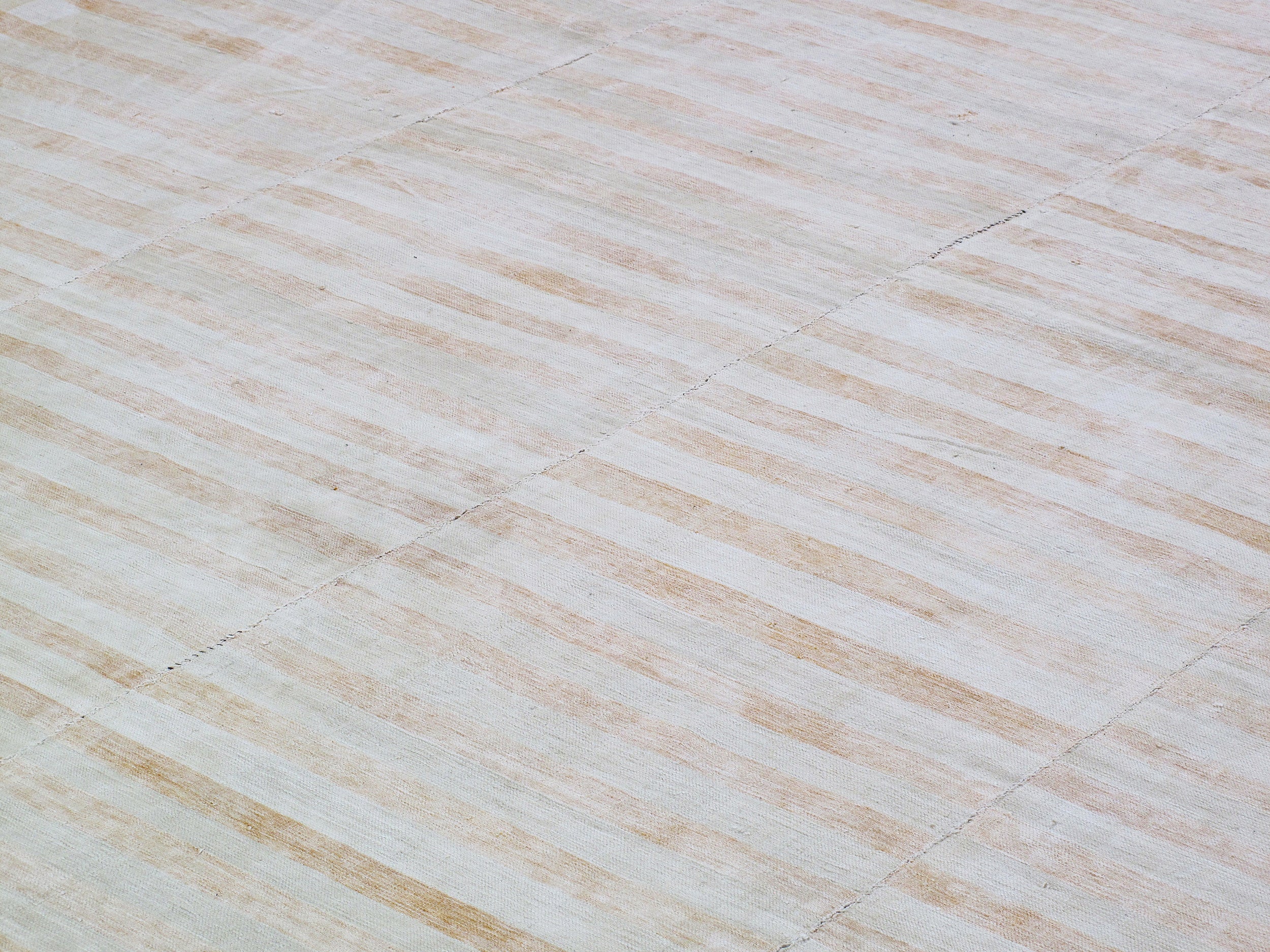 Ivory Sand Stripe Flatweave Rug
