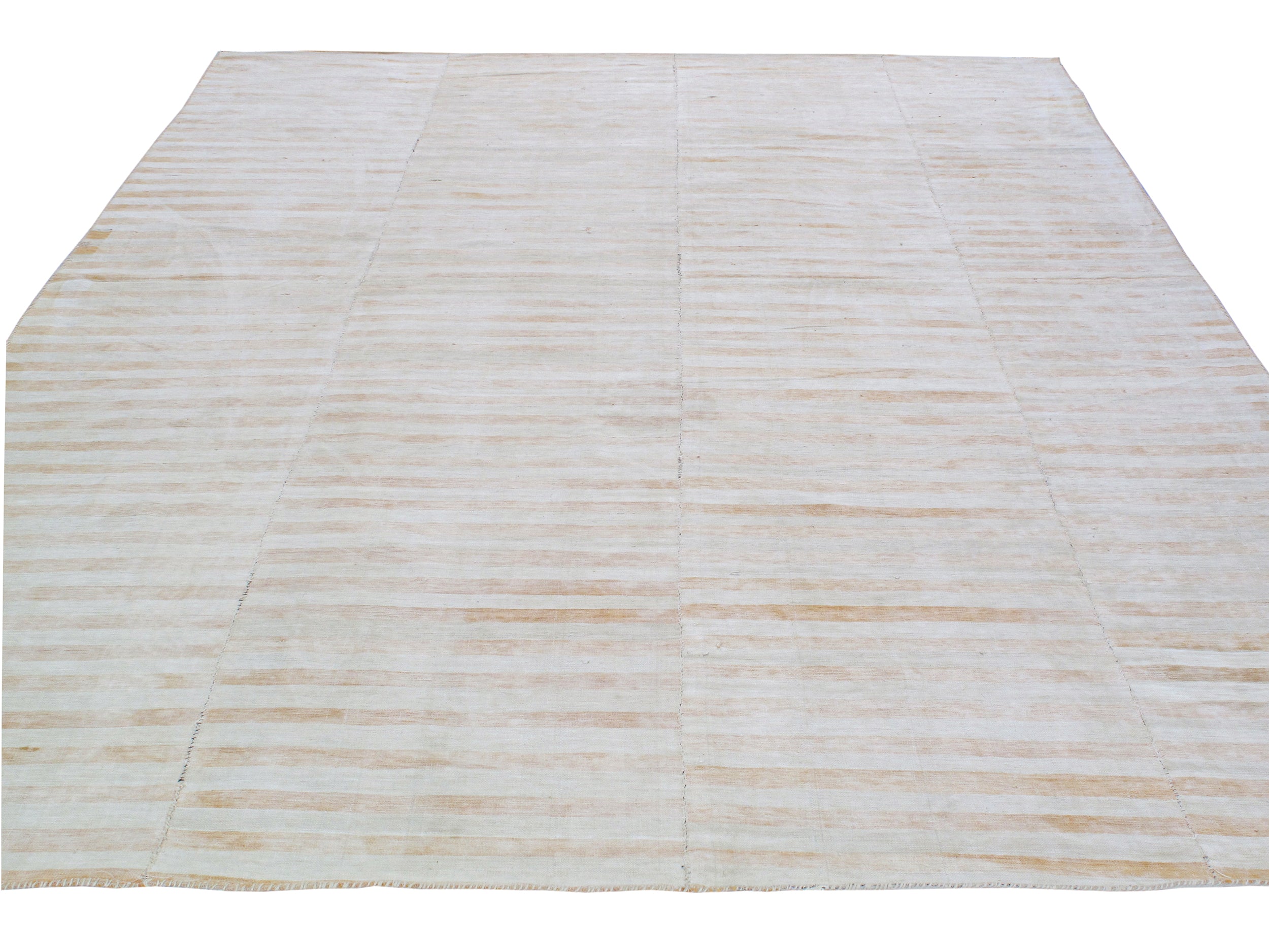 Ivory Sand Stripe Flatweave Rug