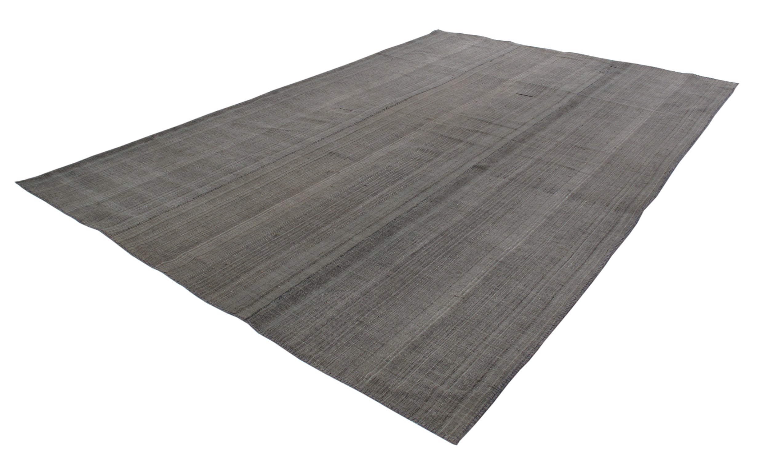 Charcoal Minimalist Flatweave Rug