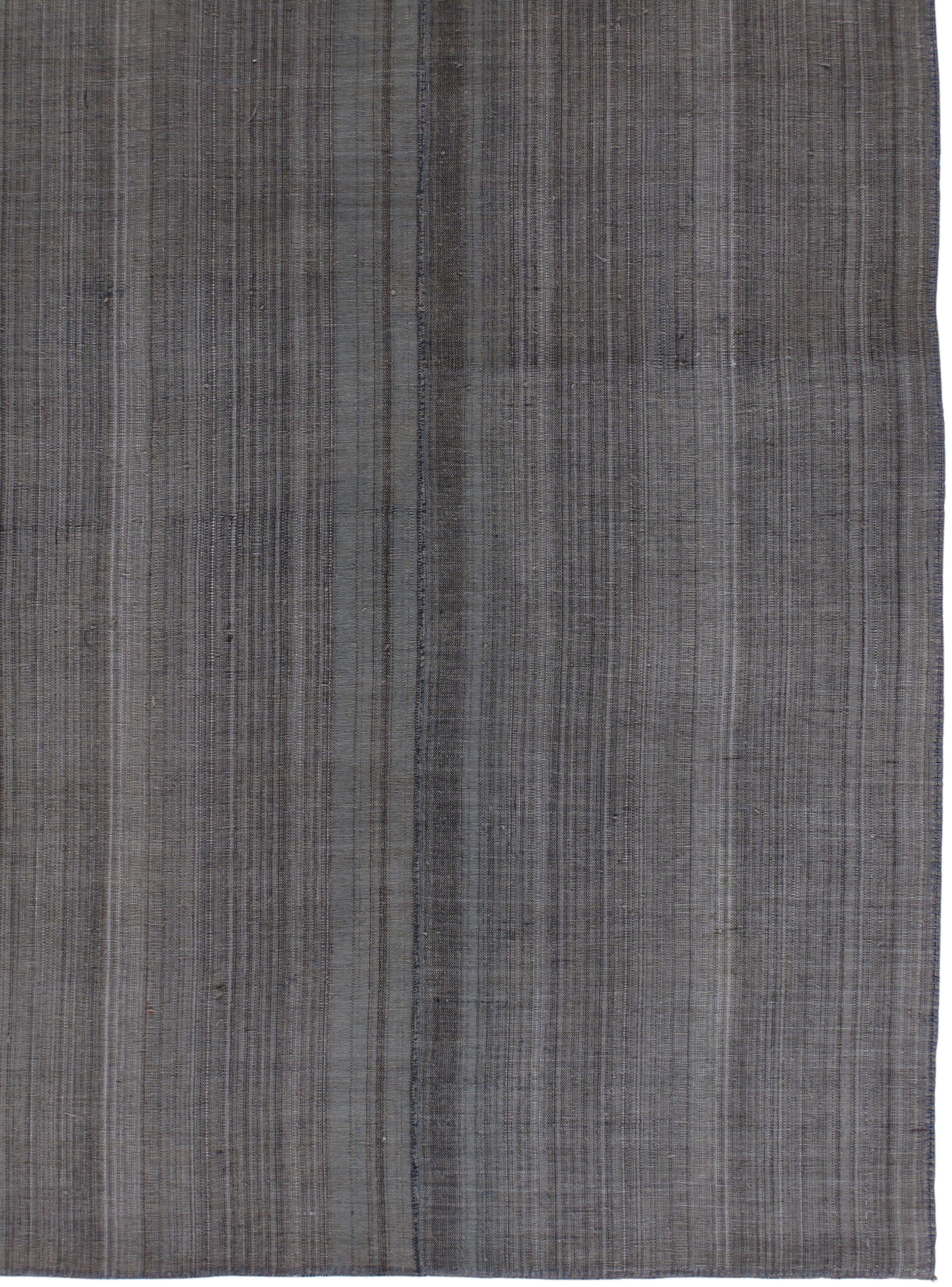 Charcoal Minimalist Flatweave Rug