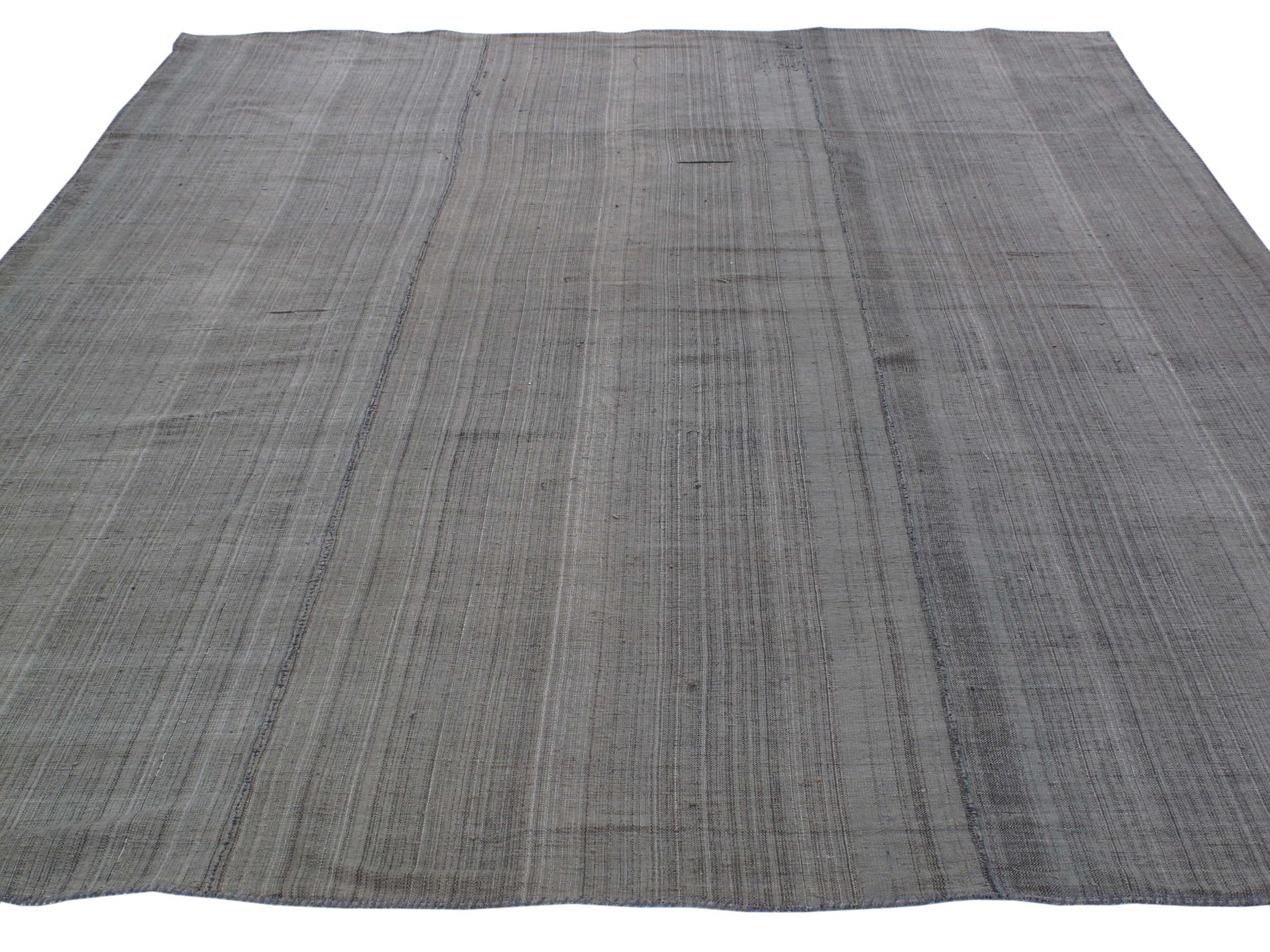 Charcoal Minimalist Flatweave Rug