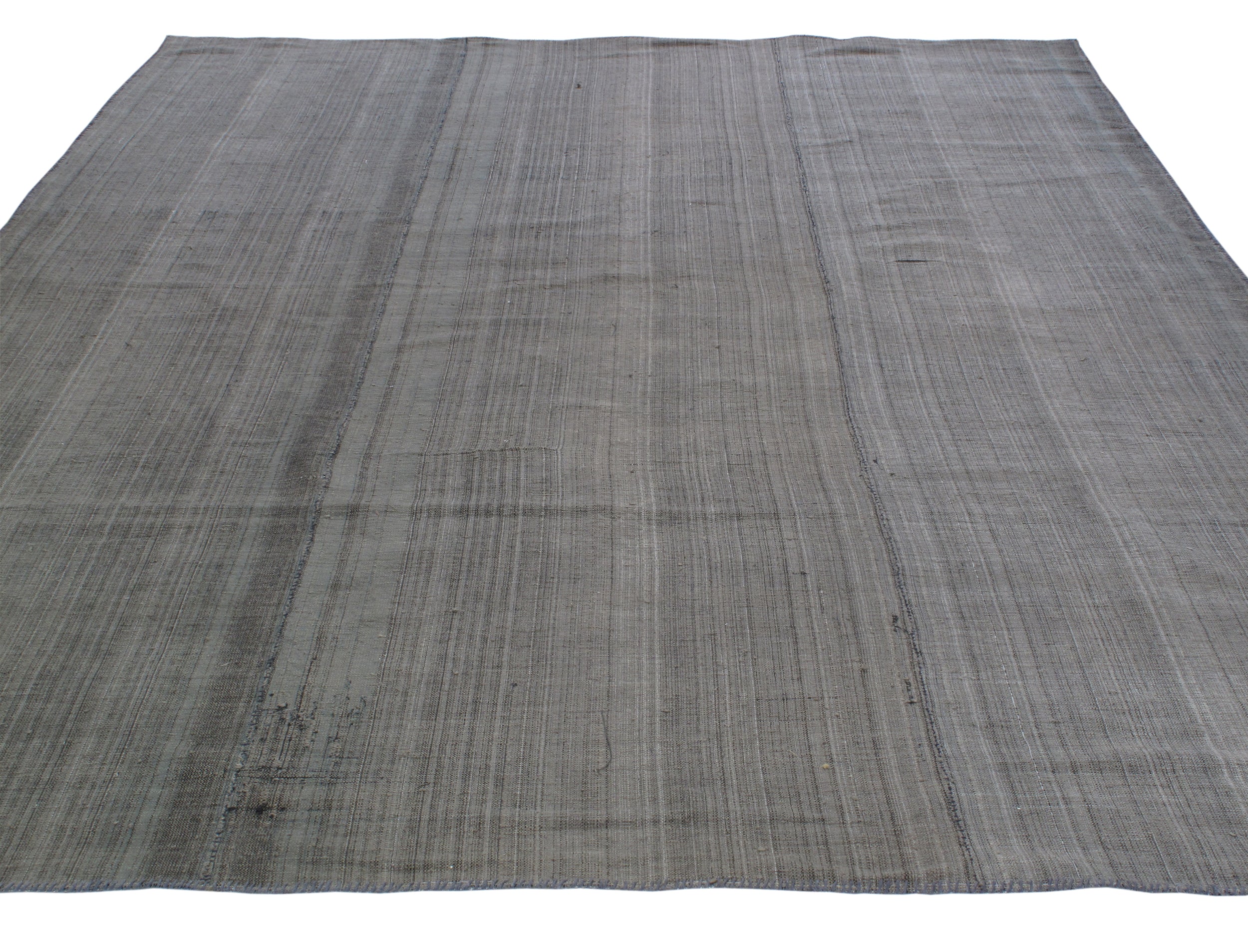Charcoal Minimalist Flatweave Rug