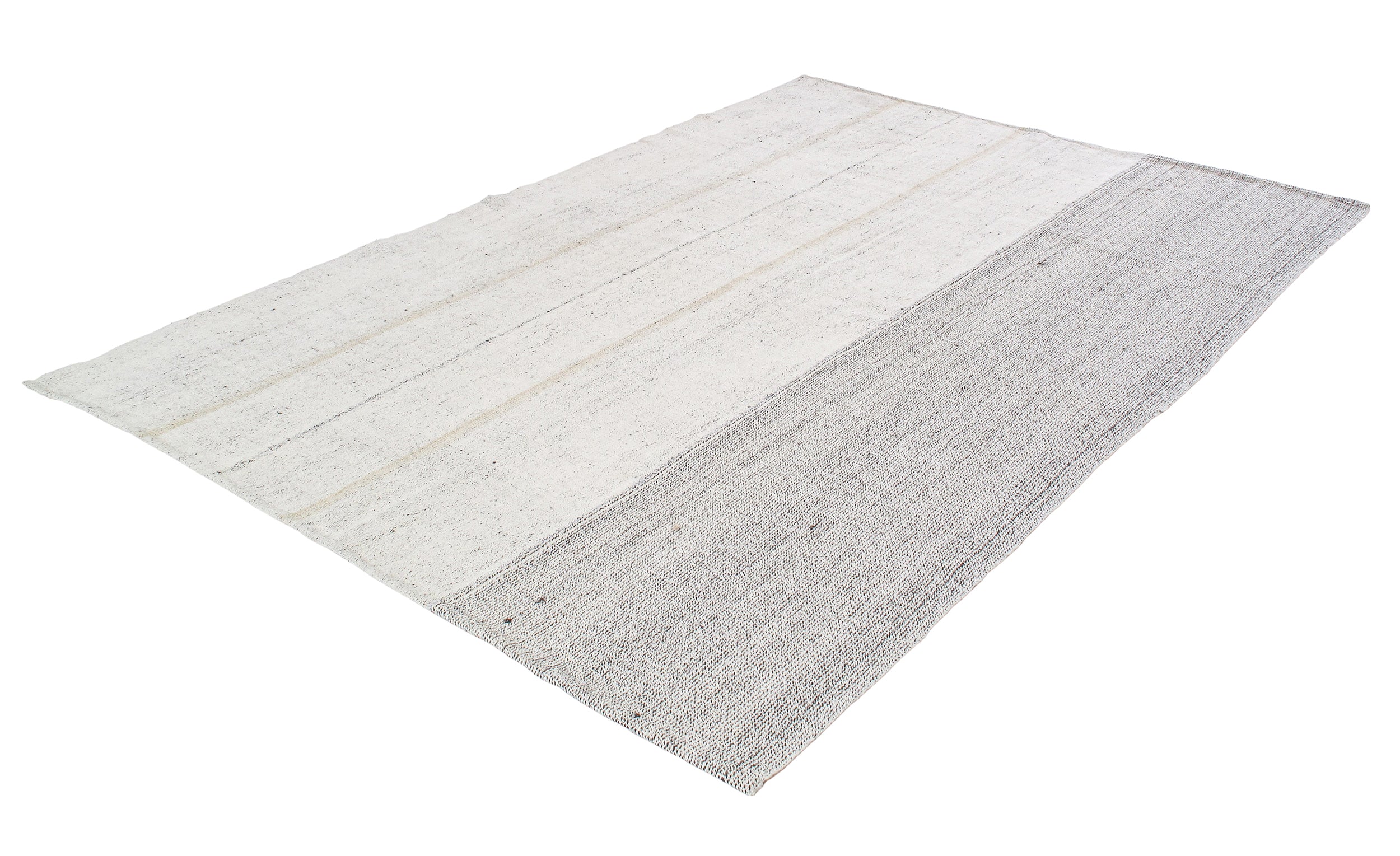 Minimalist Monochrome Block Flatweave Rug