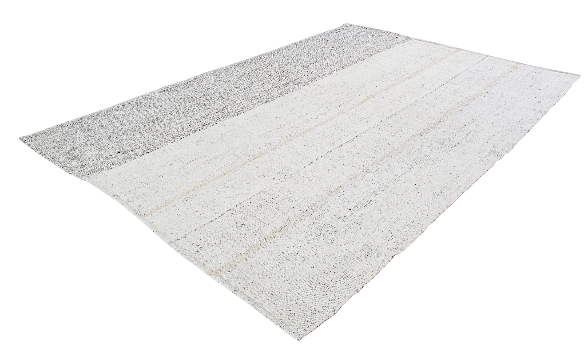 Minimalist Monochrome Block Flatweave Rug