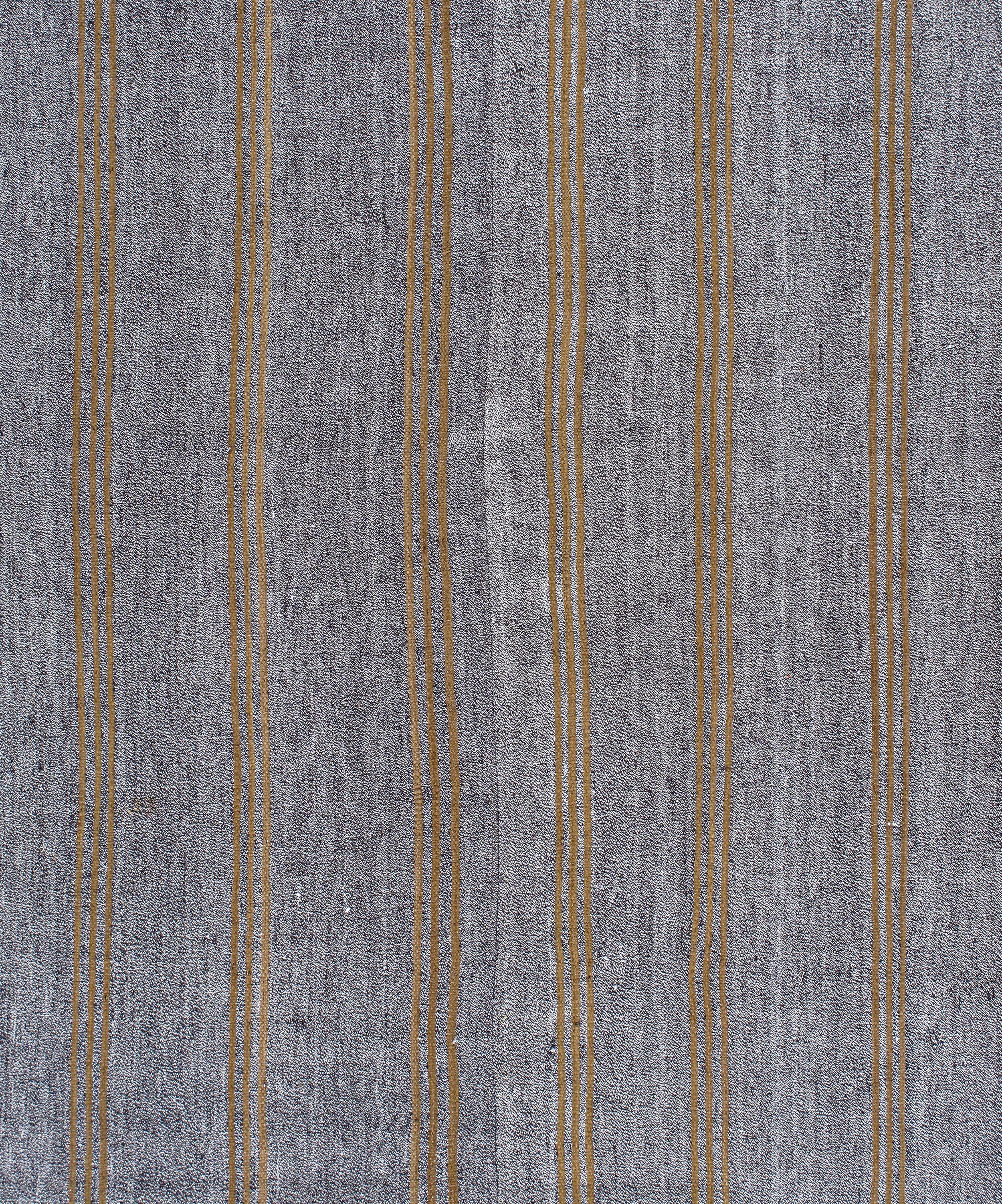 Charcoal & Ochre Linear Flatweave Rug
