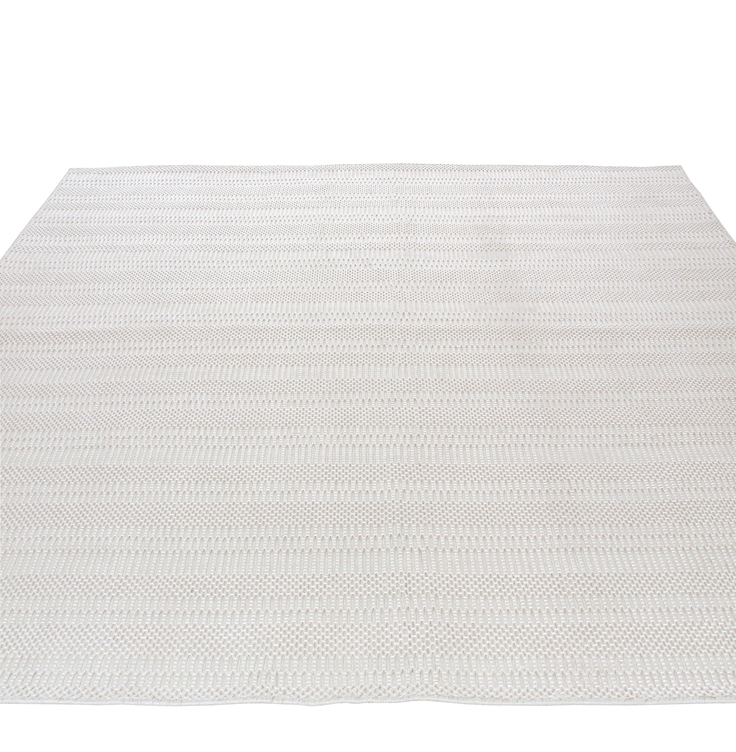 Minimalist Ivory Flatweave with Subtle Horizontal Texture