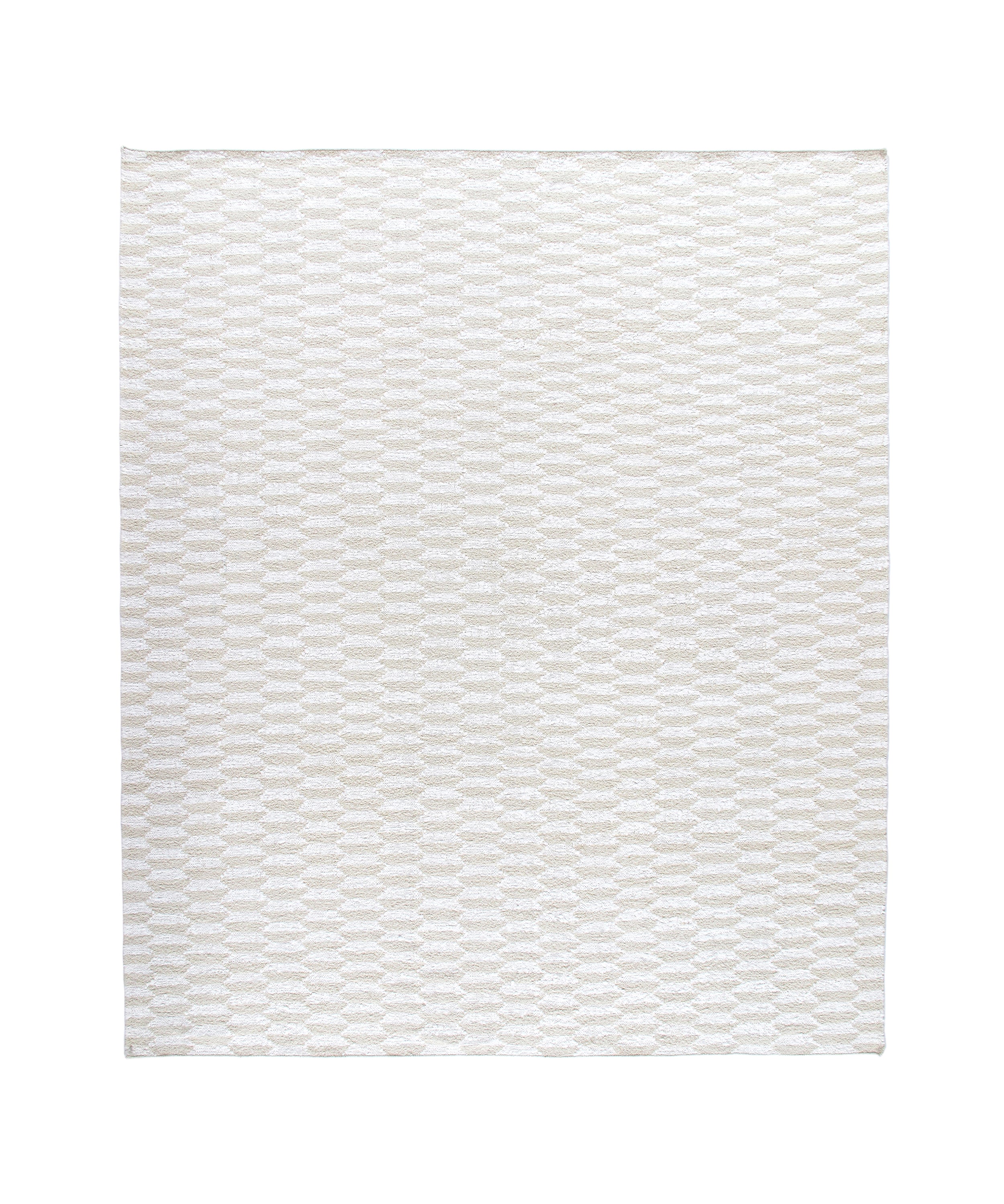 Ivory Woven Bubble Flatweave Rug