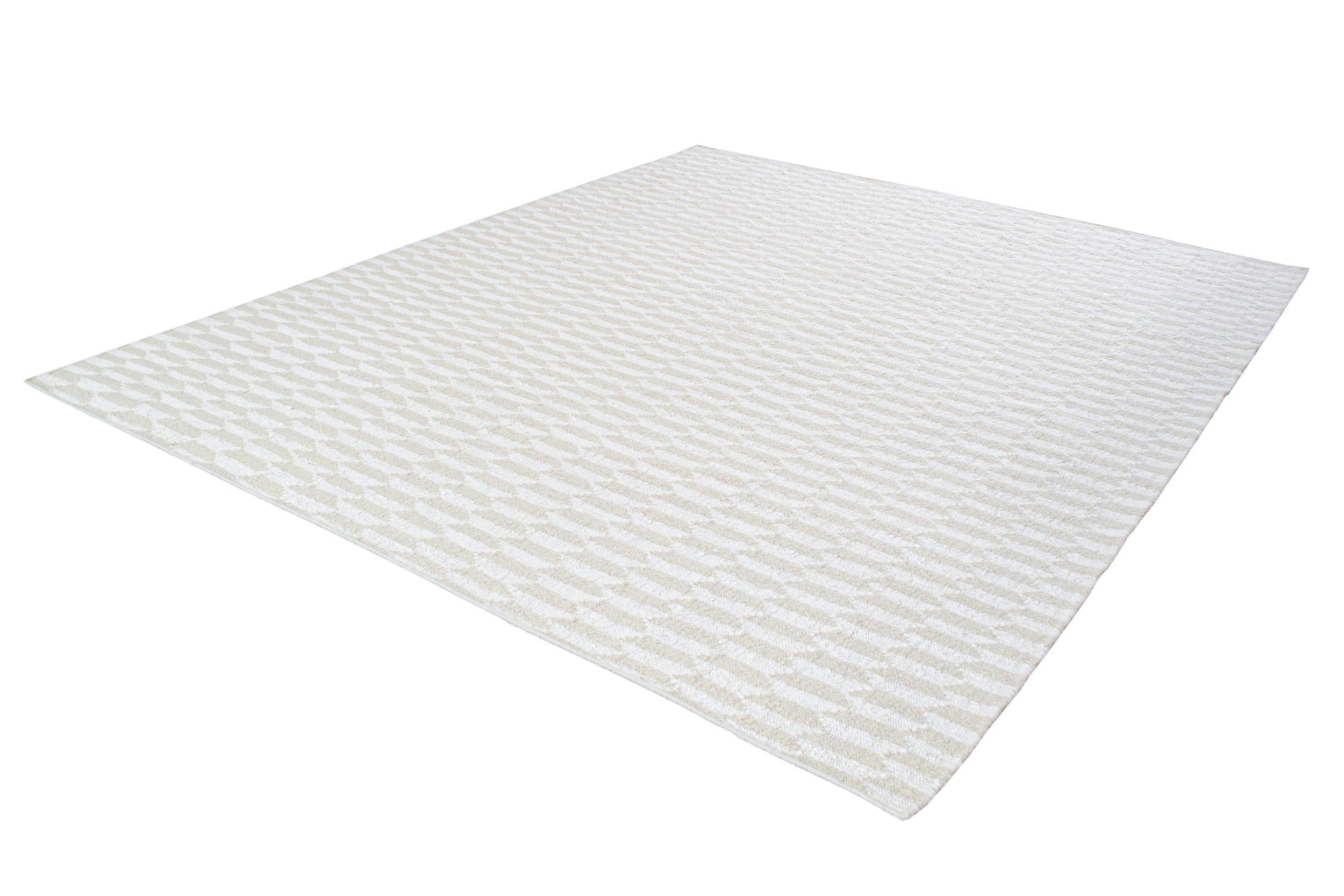 Ivory Woven Bubble Flatweave Rug