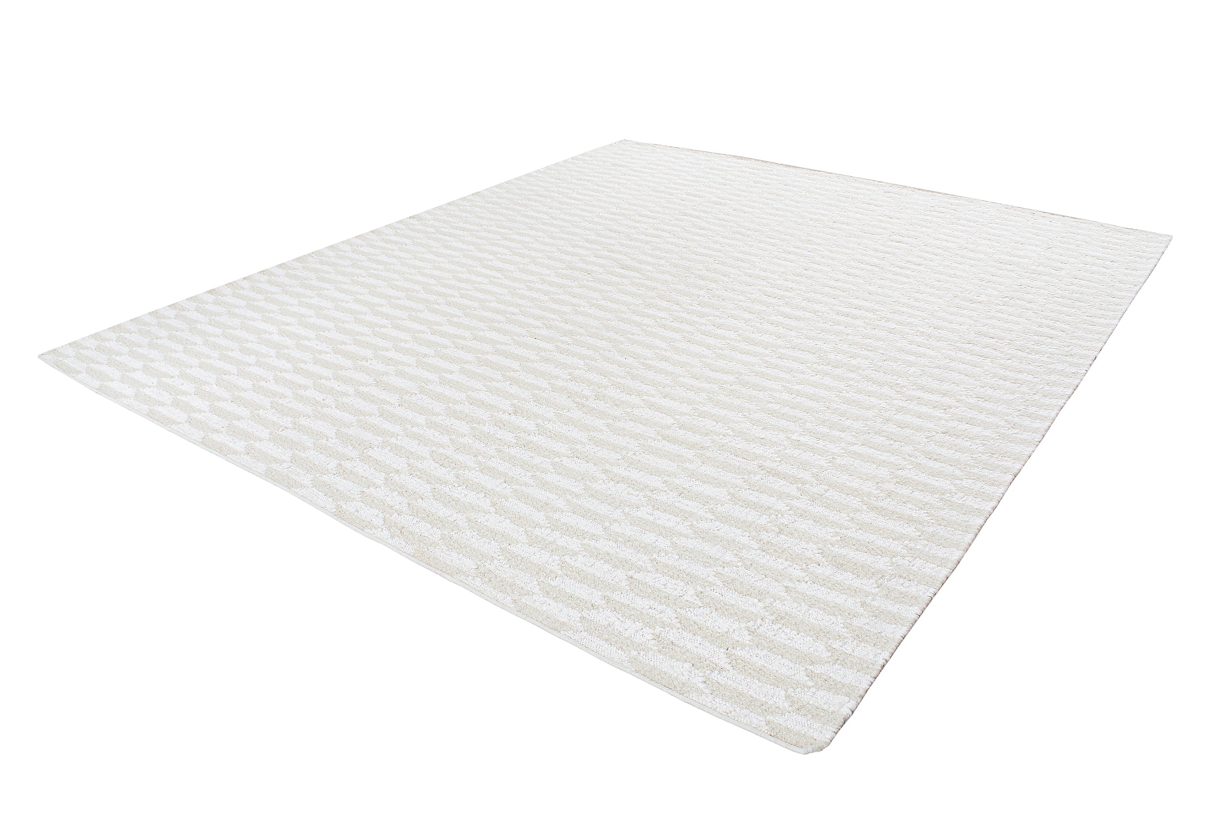 Ivory Woven Bubble Flatweave Rug