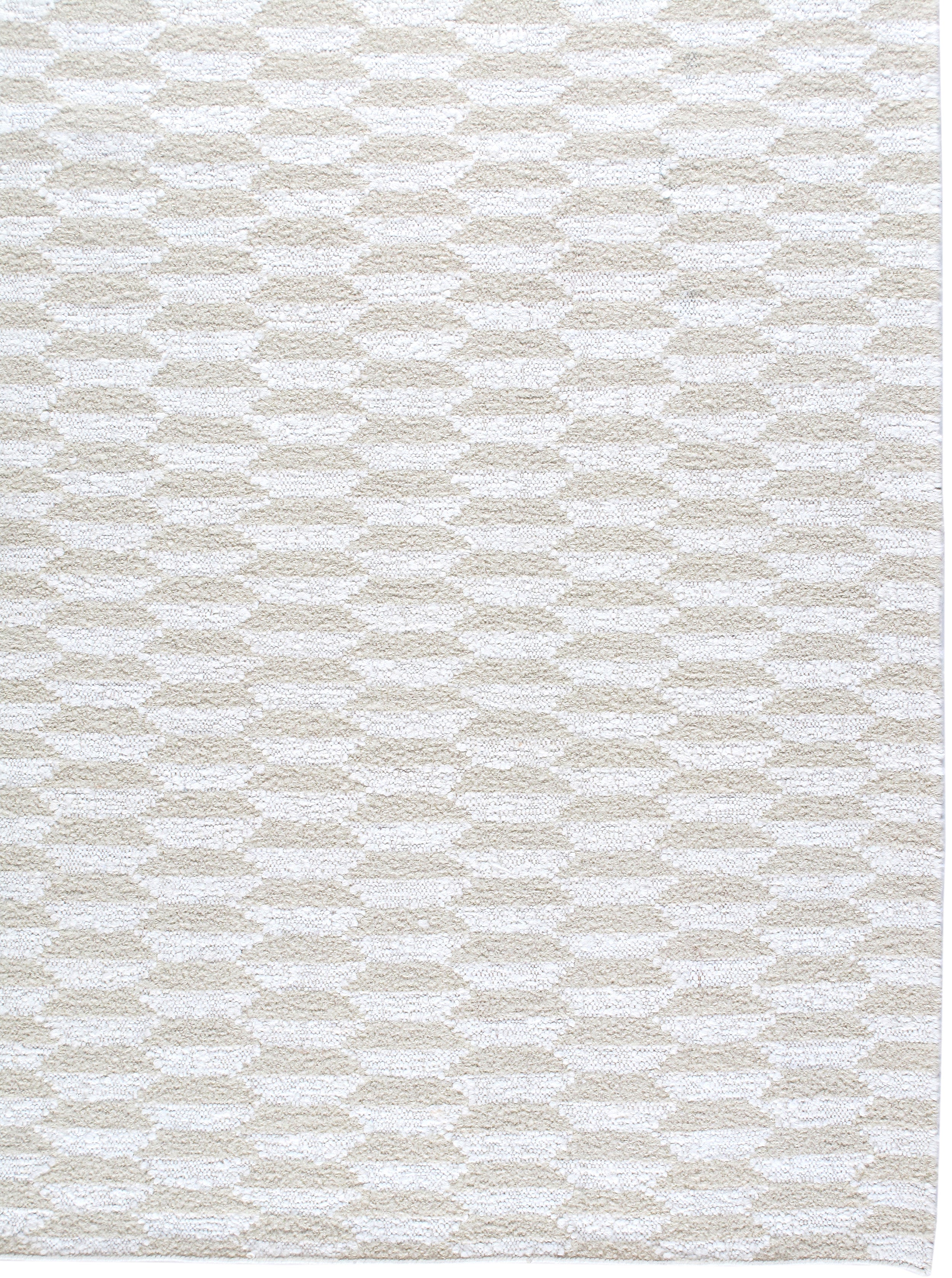 Ivory Woven Bubble Flatweave Rug