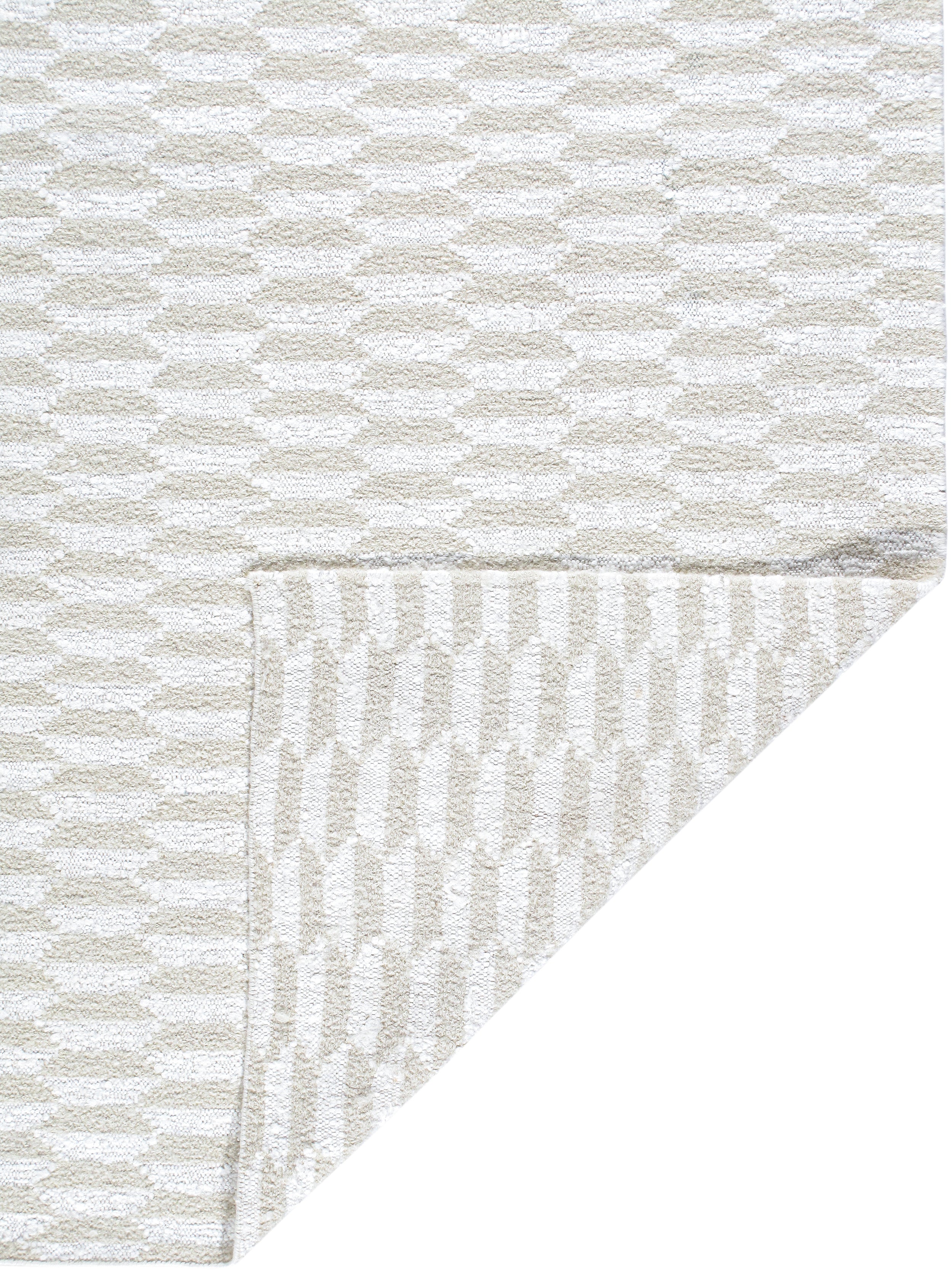 Ivory Woven Bubble Flatweave Rug