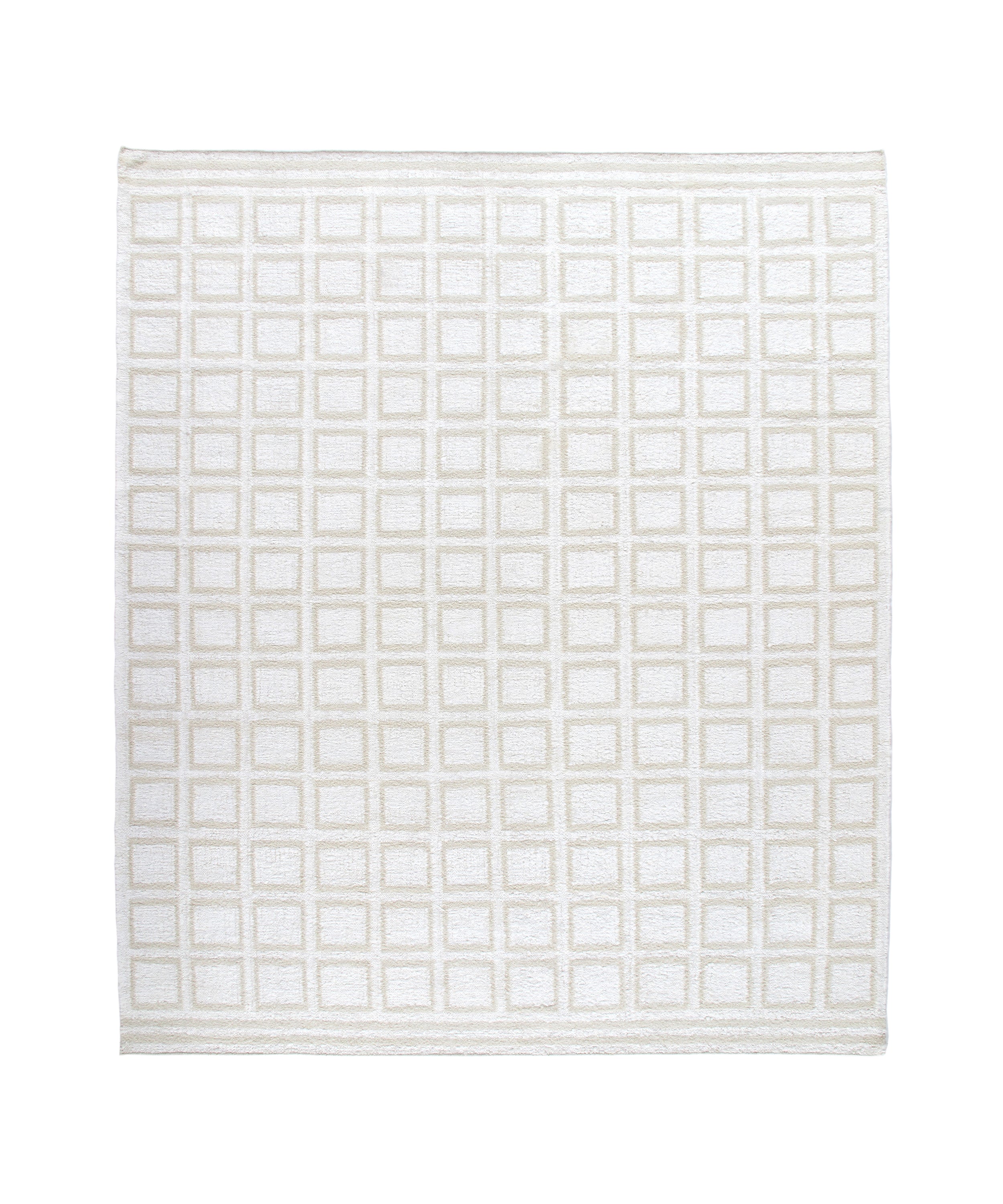 Ivory Grid Relief Flatweave Rug