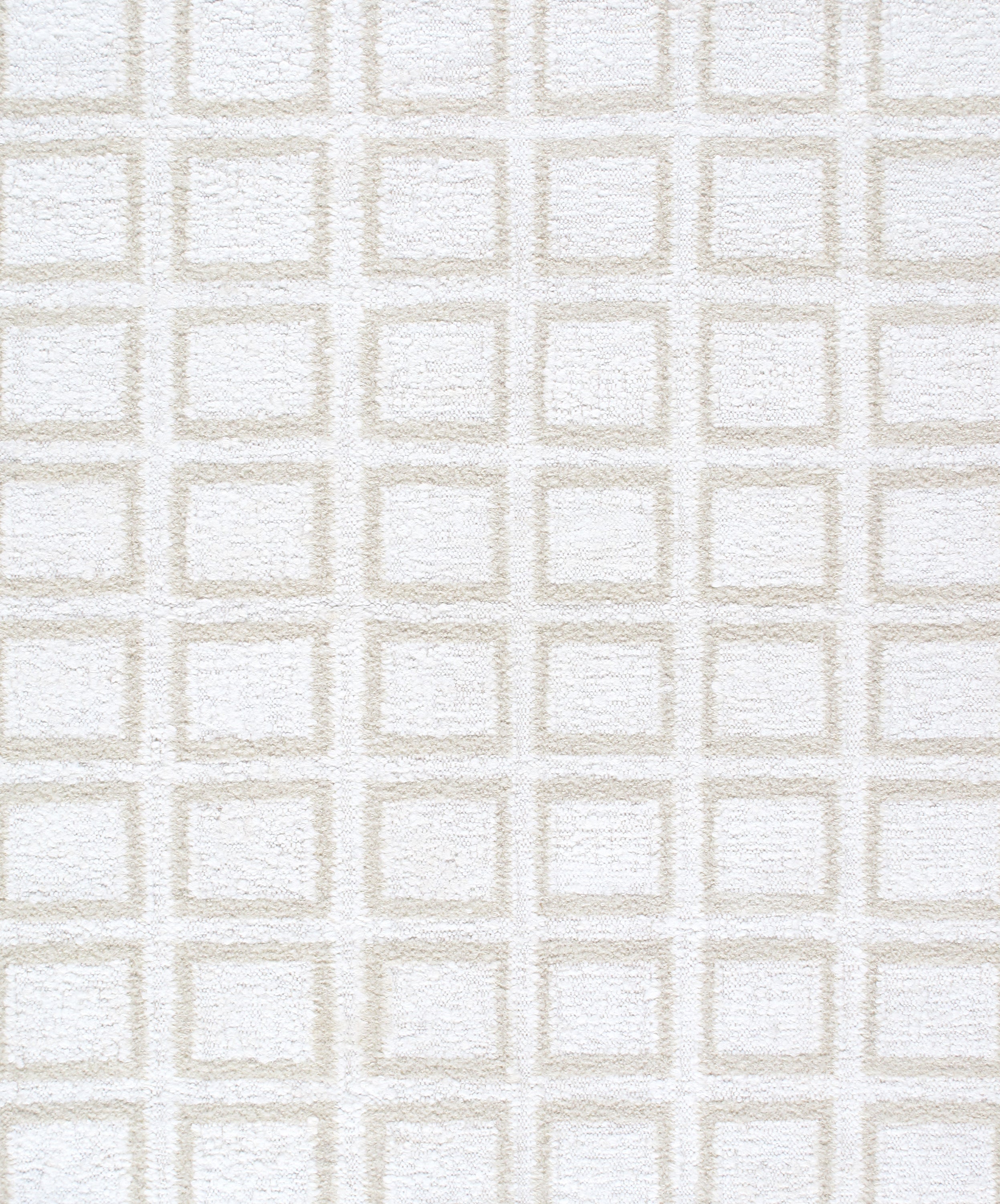 Ivory Grid Relief Flatweave Rug